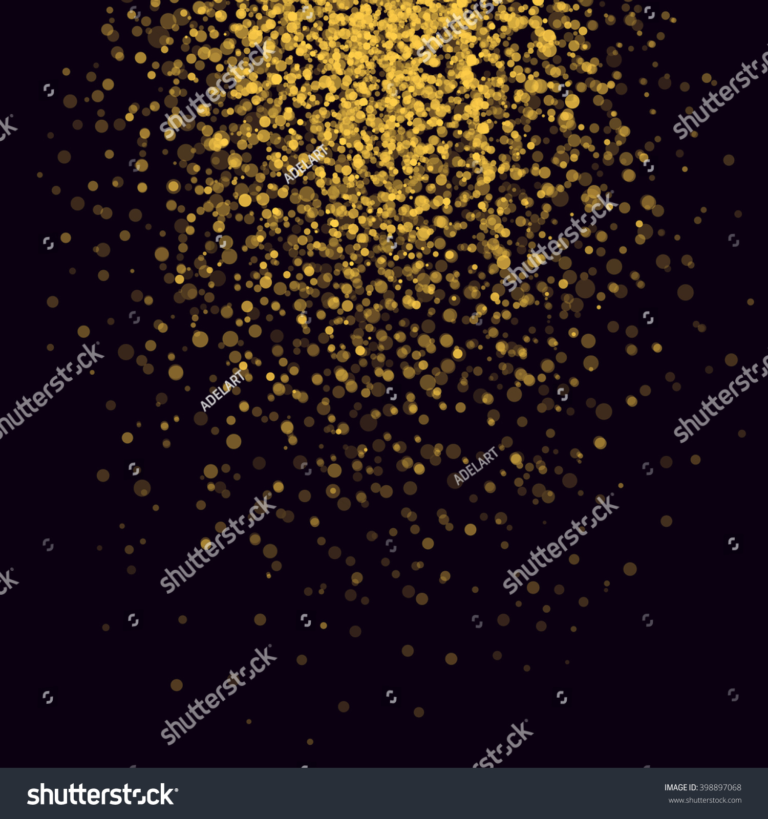 Golden Rain Background Yellow Spark Splashes Stock Vector 398897068 ...