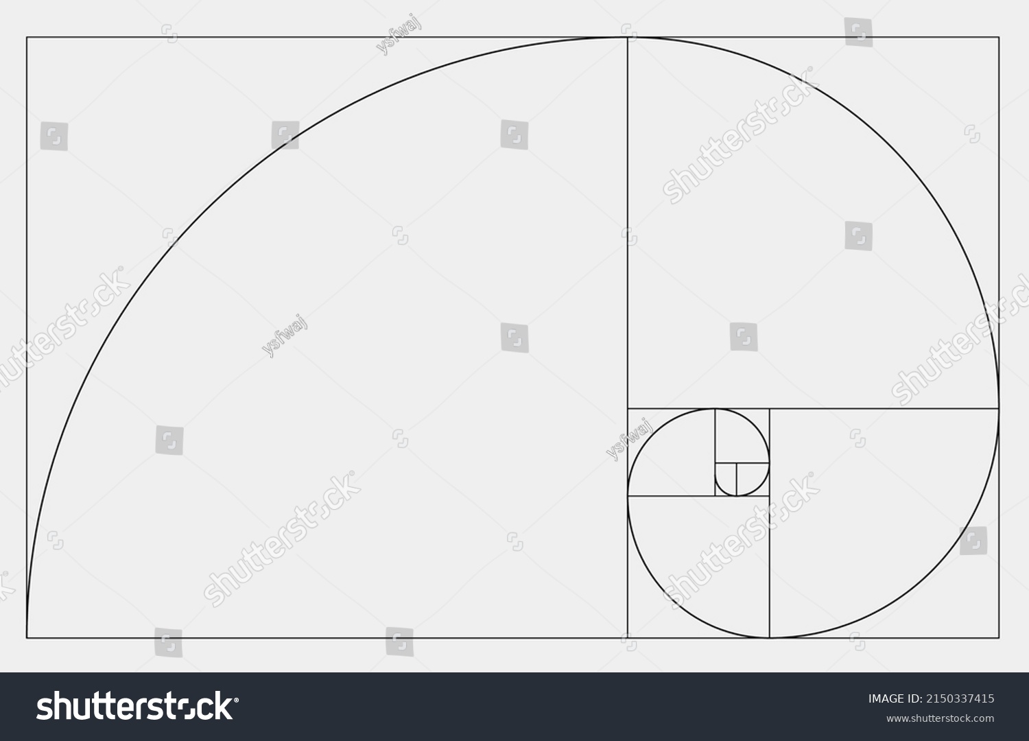 Golden Ratio Spiral White Background Stock Vector (Royalty Free ...