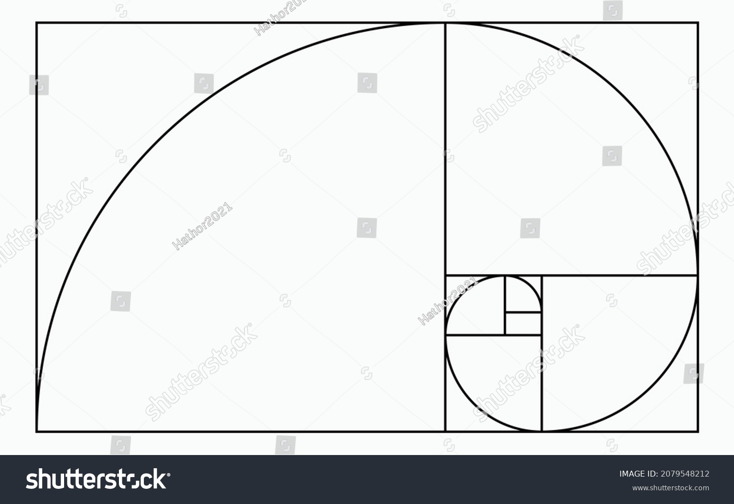 Golden Ratio Template Composition Spiral Guideline Stock Vector ...