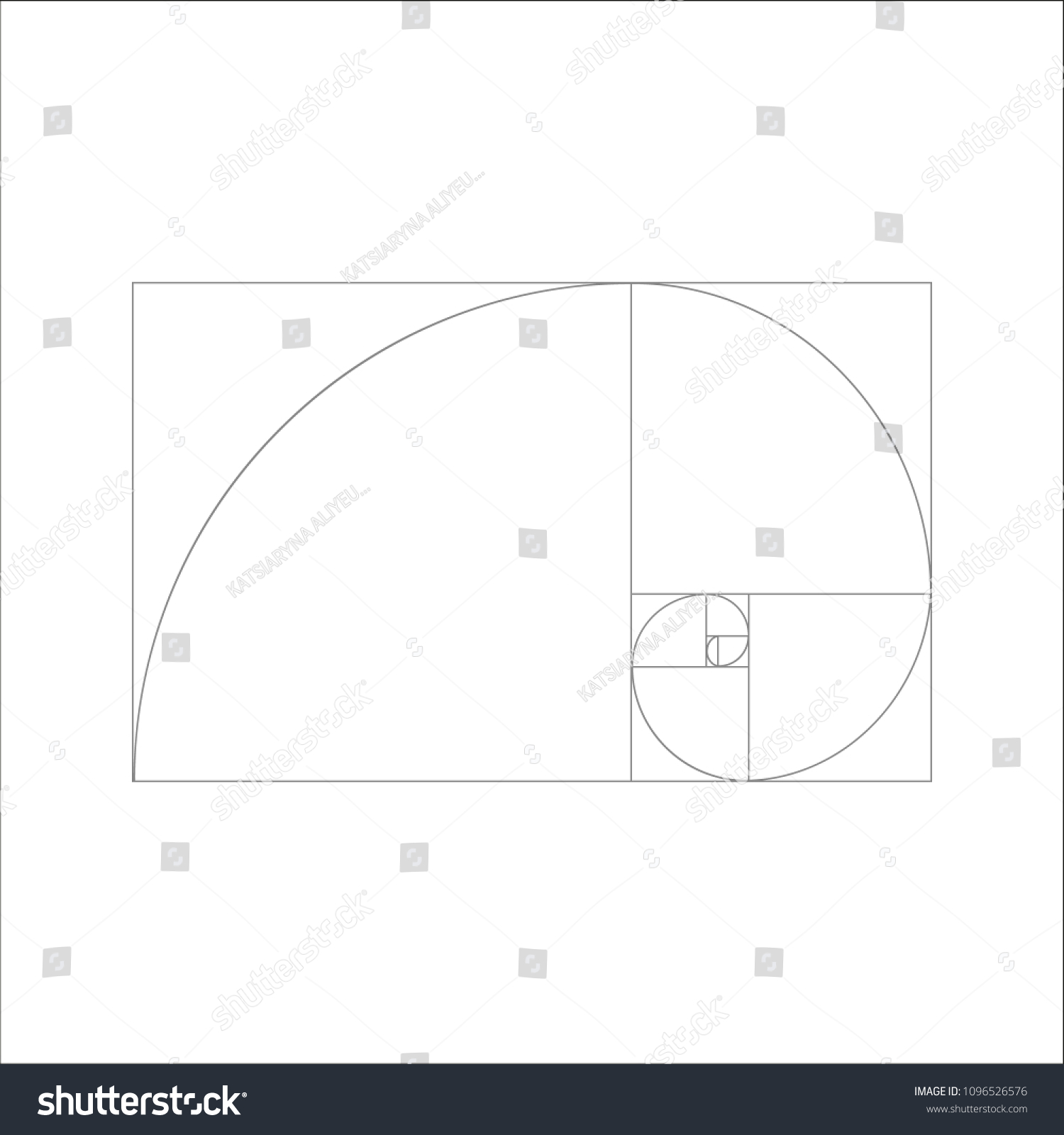 Golden Ratio Template Vector Illustration Fibonacci Stock Vector ...