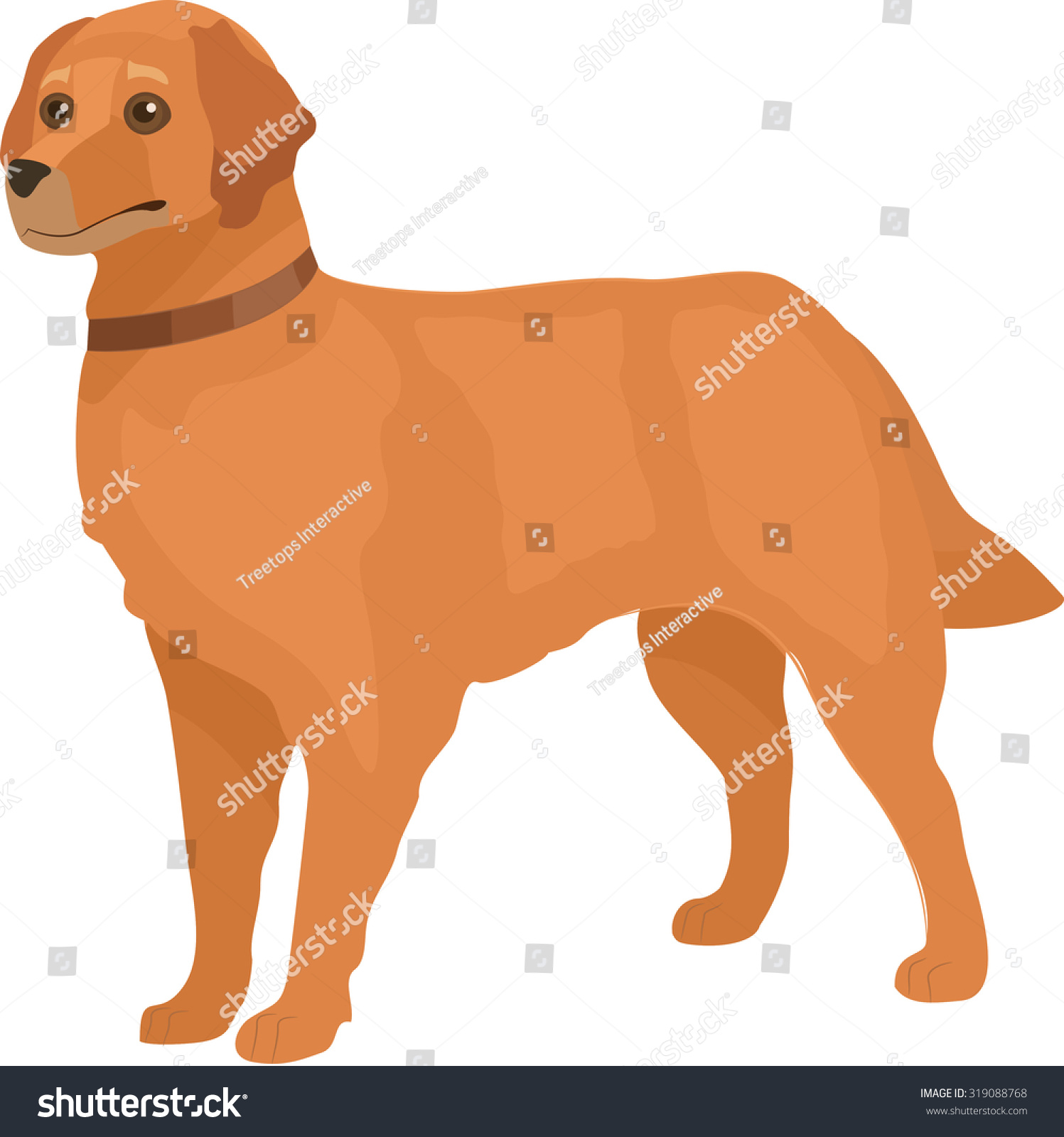 Golden Retriever Vector Illustration Stock Vector (Royalty Free) 319088768