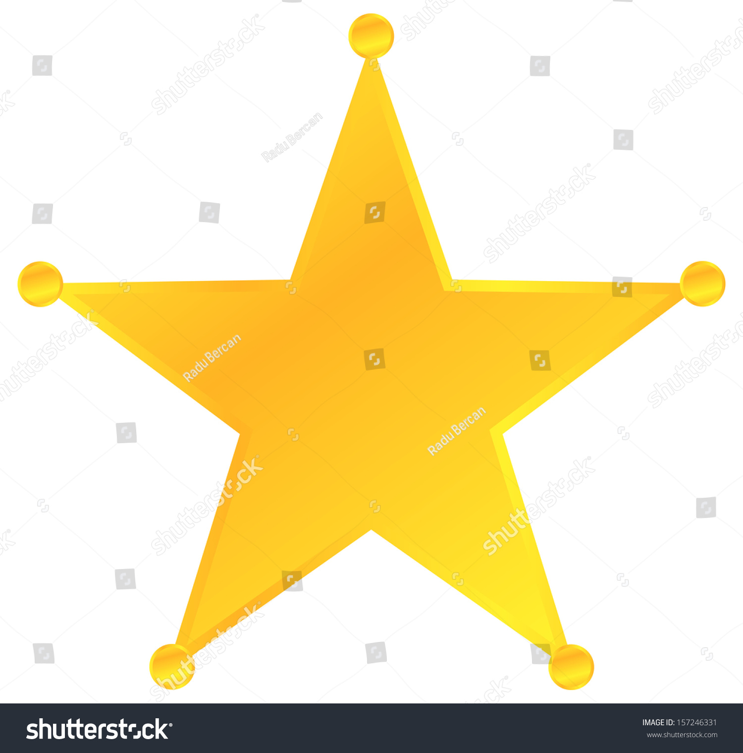 Golden Sheriff Star Badge Vector - 157246331 : Shutterstock