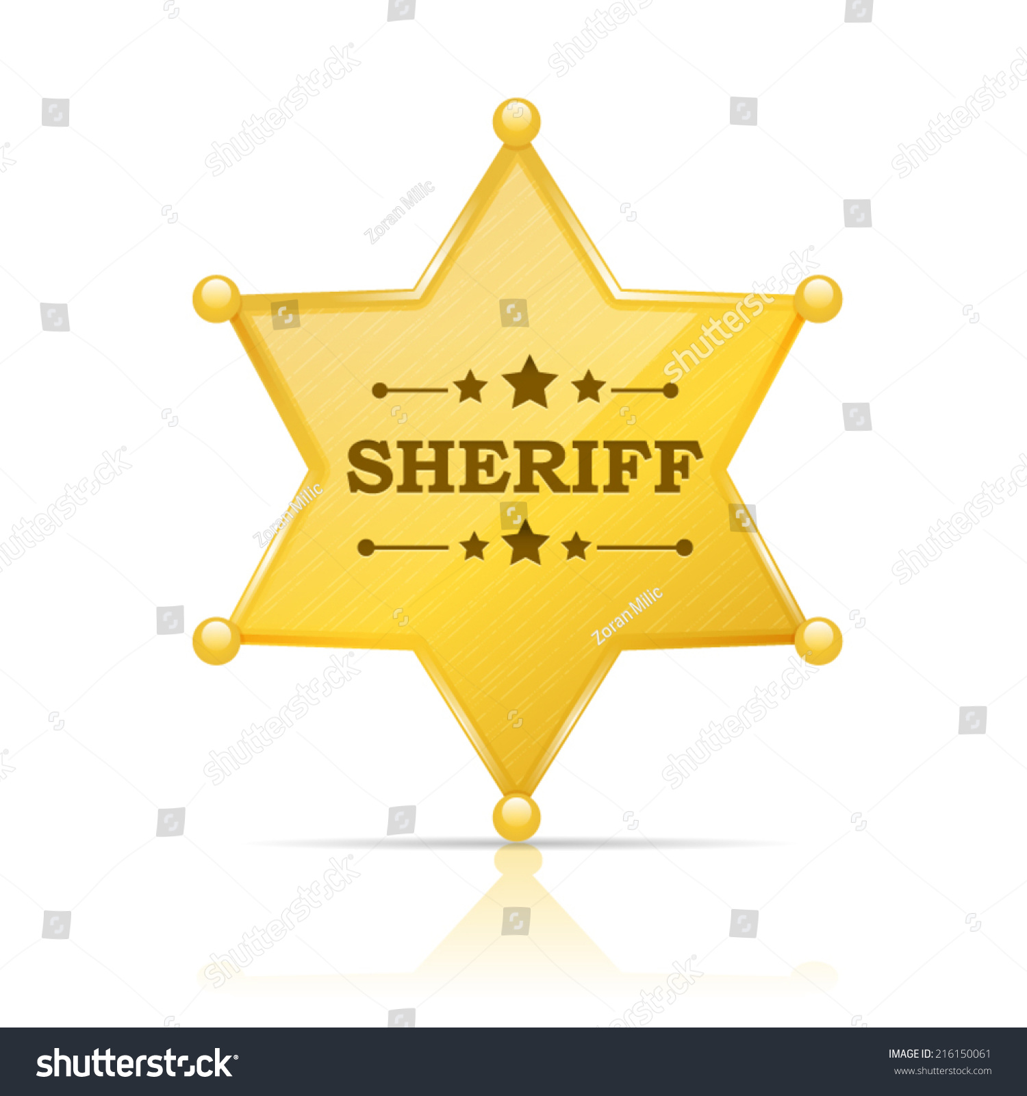 SVG of Golden sheriff star badge vector illustration isolated on white svg
