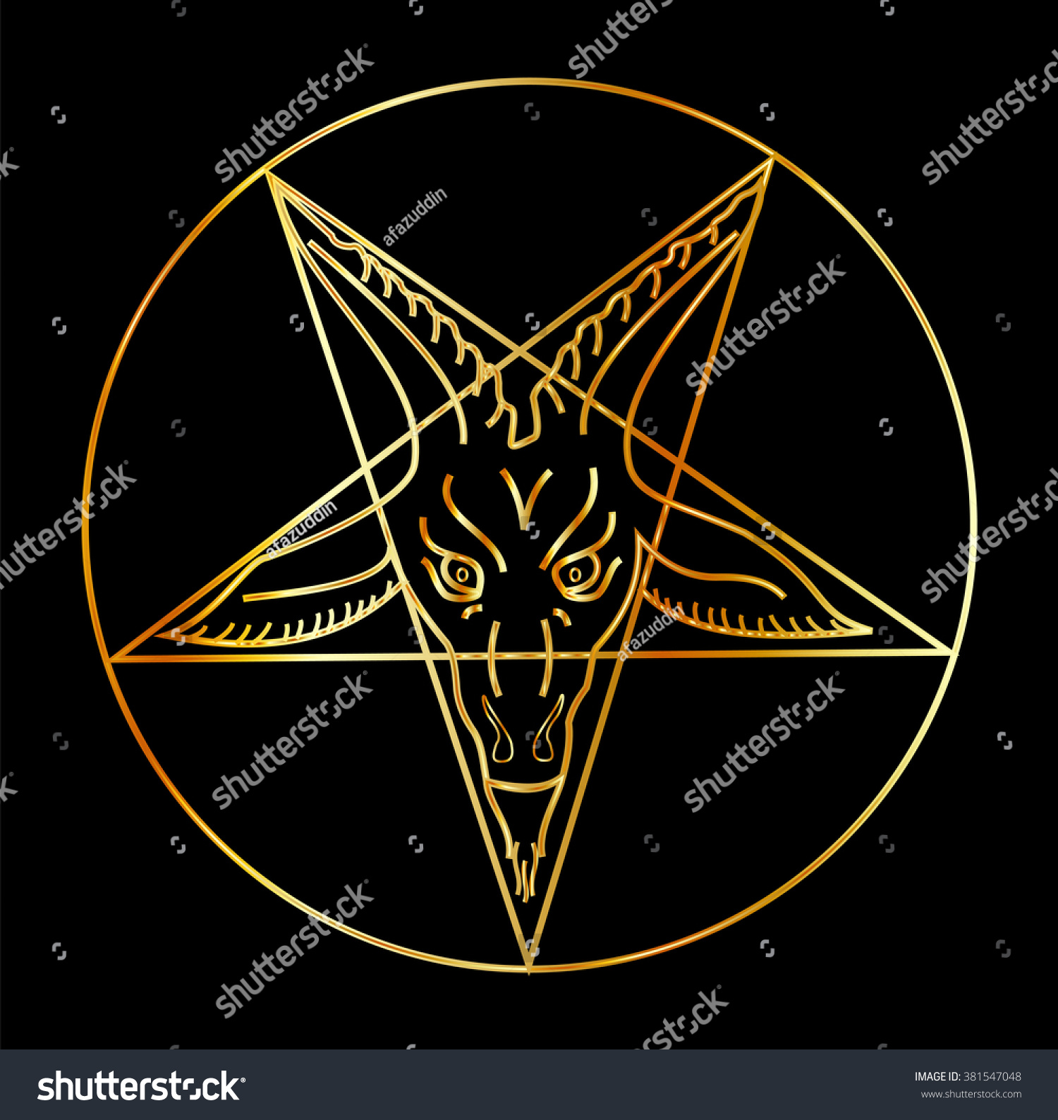 Golden Sigil Of Baphomet Stock Vector 381547048 : Shutterstock