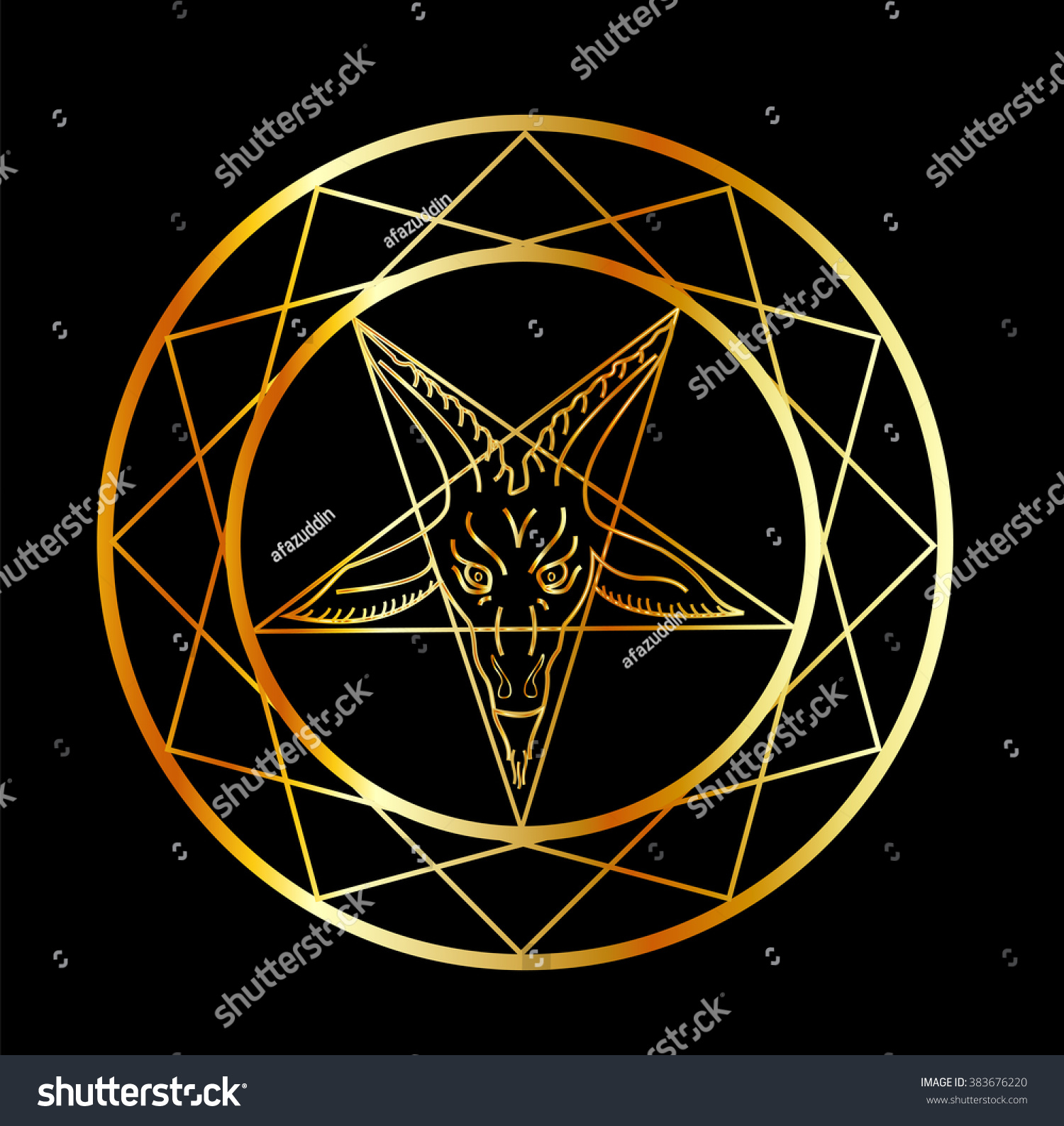 Golden Sigil Baphomet Vector De Stock Libre De Regalías 383676220