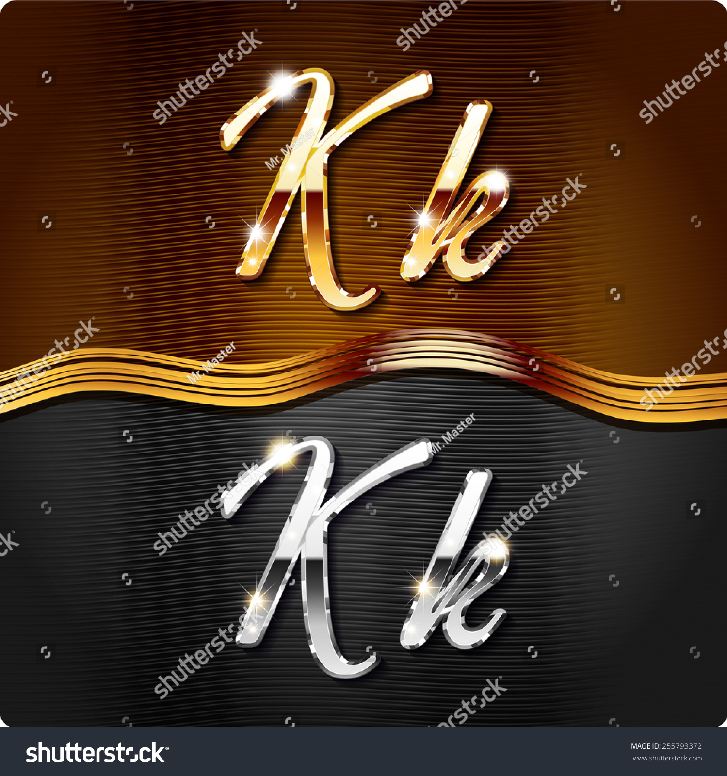 Golden Stylish Italic Letters And Italic Metal Letters Of The Alphabet ...