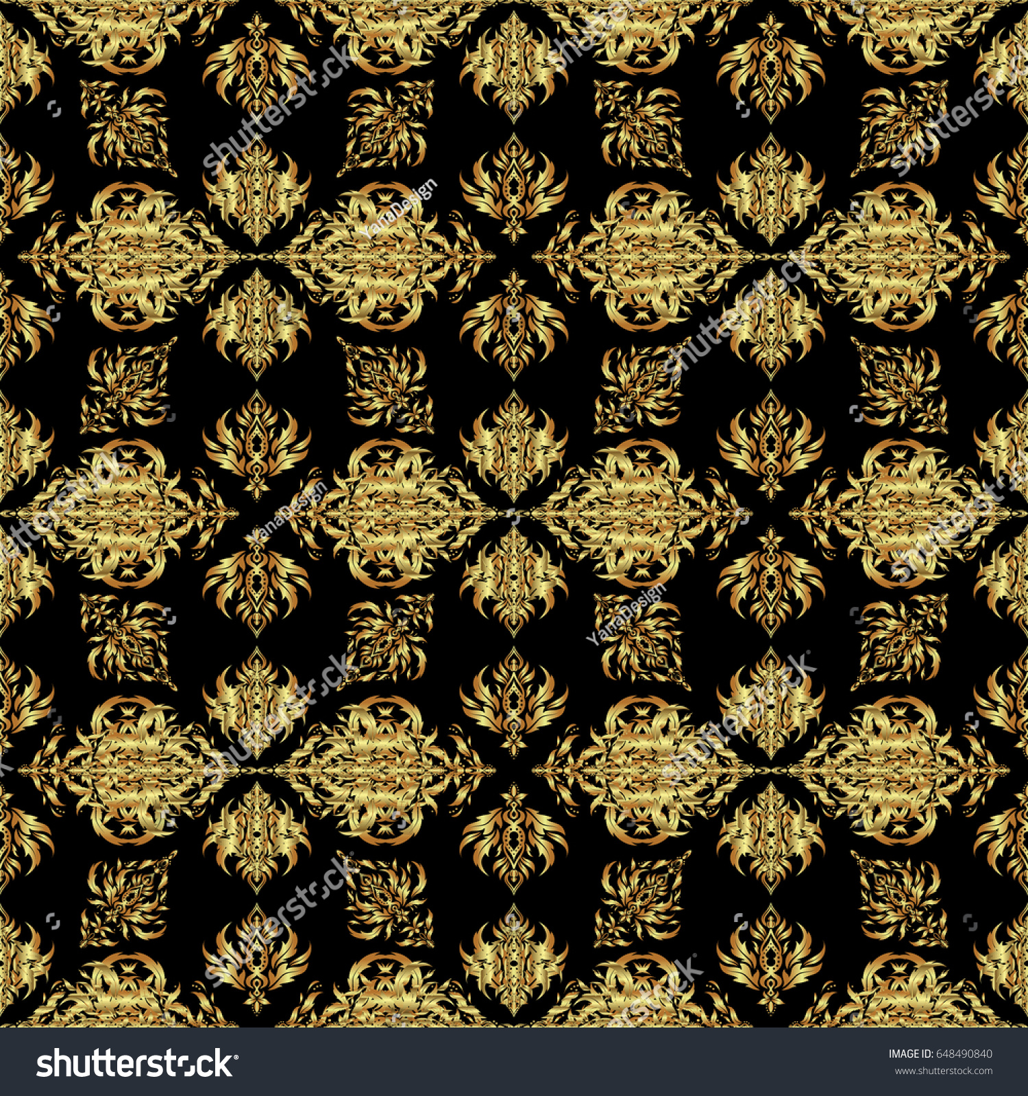 Golden Texture Vector Seamless Pattern Gold Stock Vector (Royalty Free ...