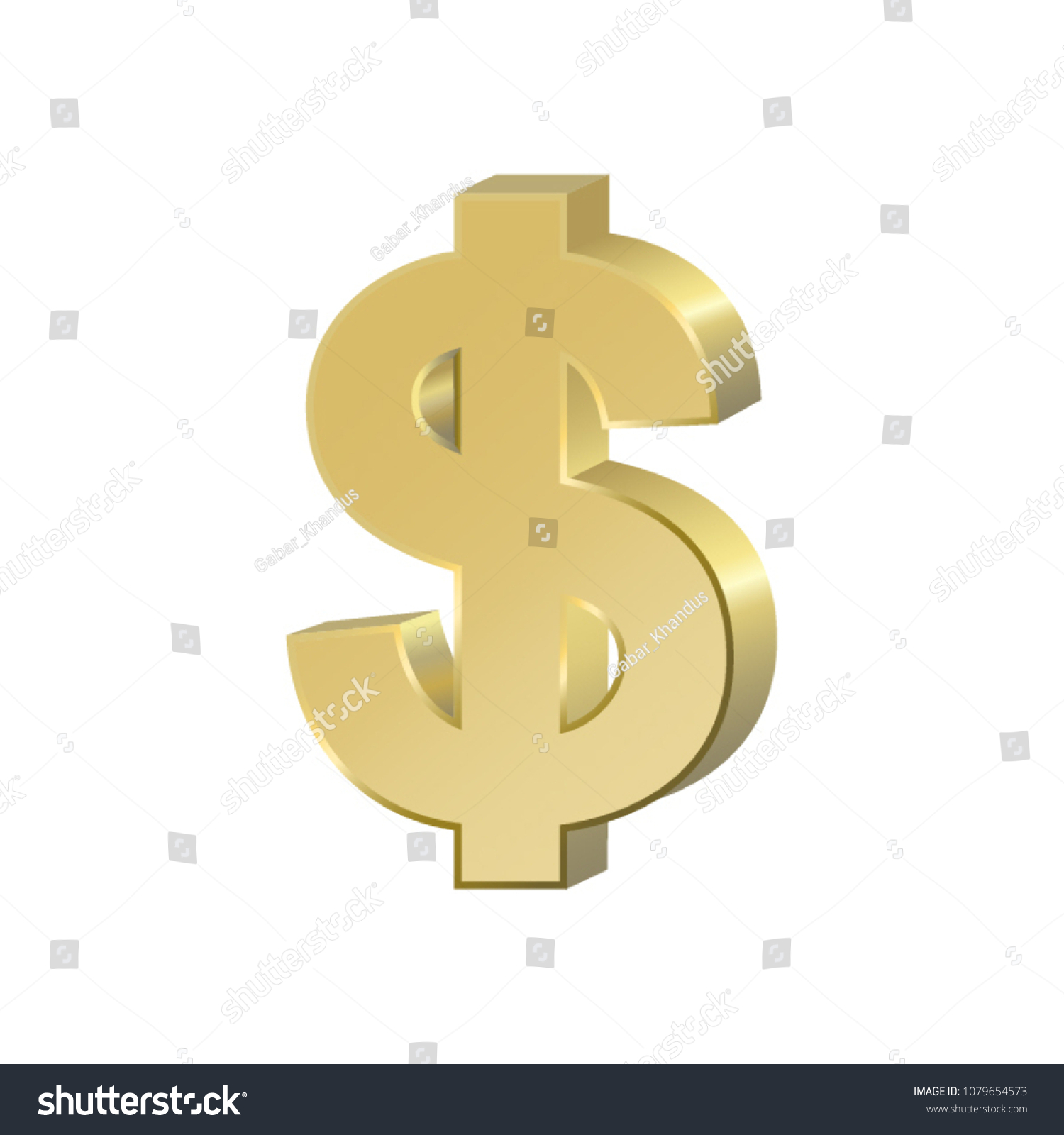 Golden Vector Dollar Logo Currency Sign Stock Vector (Royalty Free
