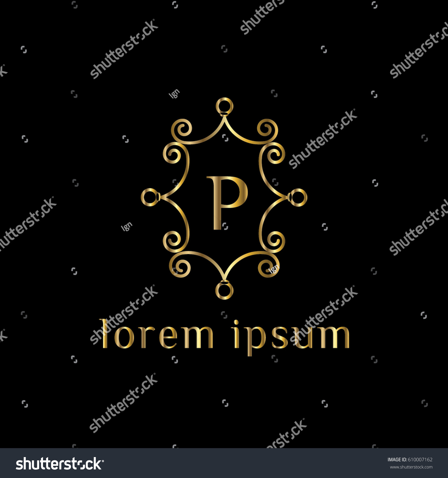 Golden Vector Logo Design Template Letter Stock Vector (Royalty Free ...