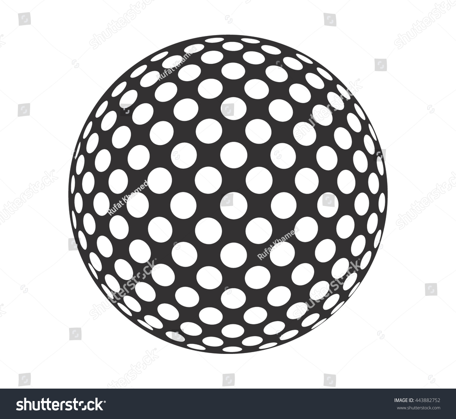 Golf Ball Vector Illustration Stock Vector 443882752 - Shutterstock