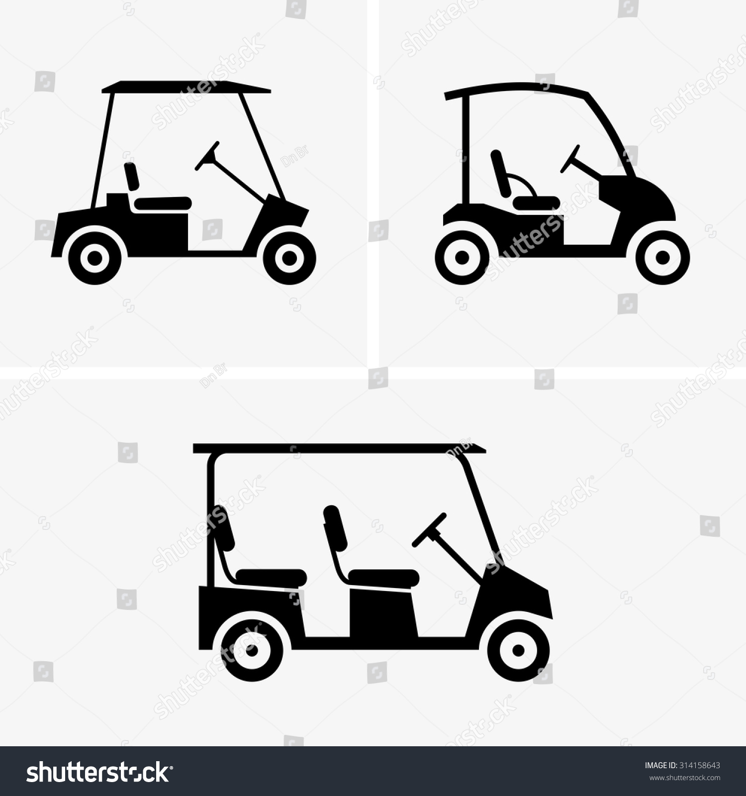 Golf Carts Stock Vector 314158643 - Shutterstock