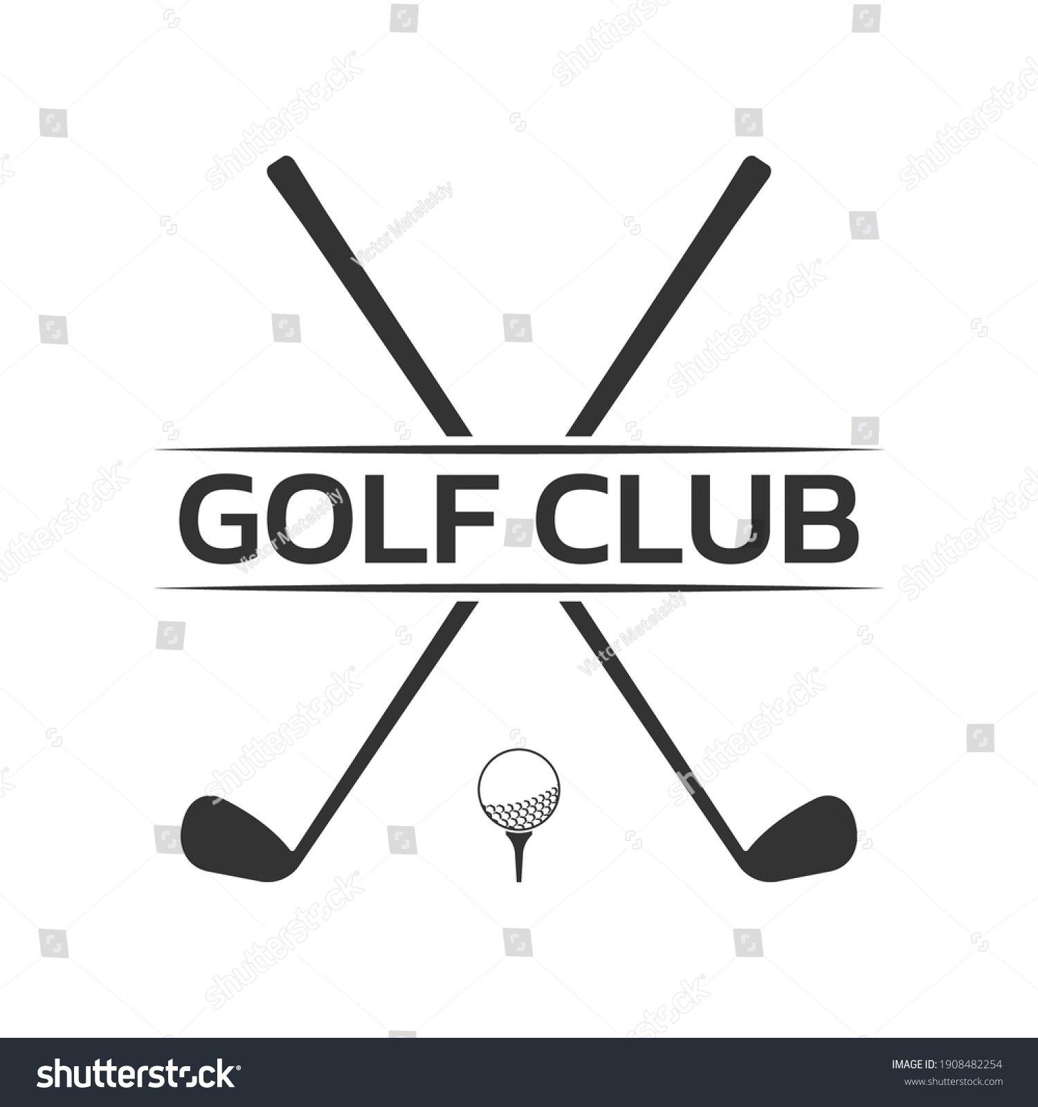 Golf Club Logo Badge Icon Crossed Stock Vector (Royalty Free ...