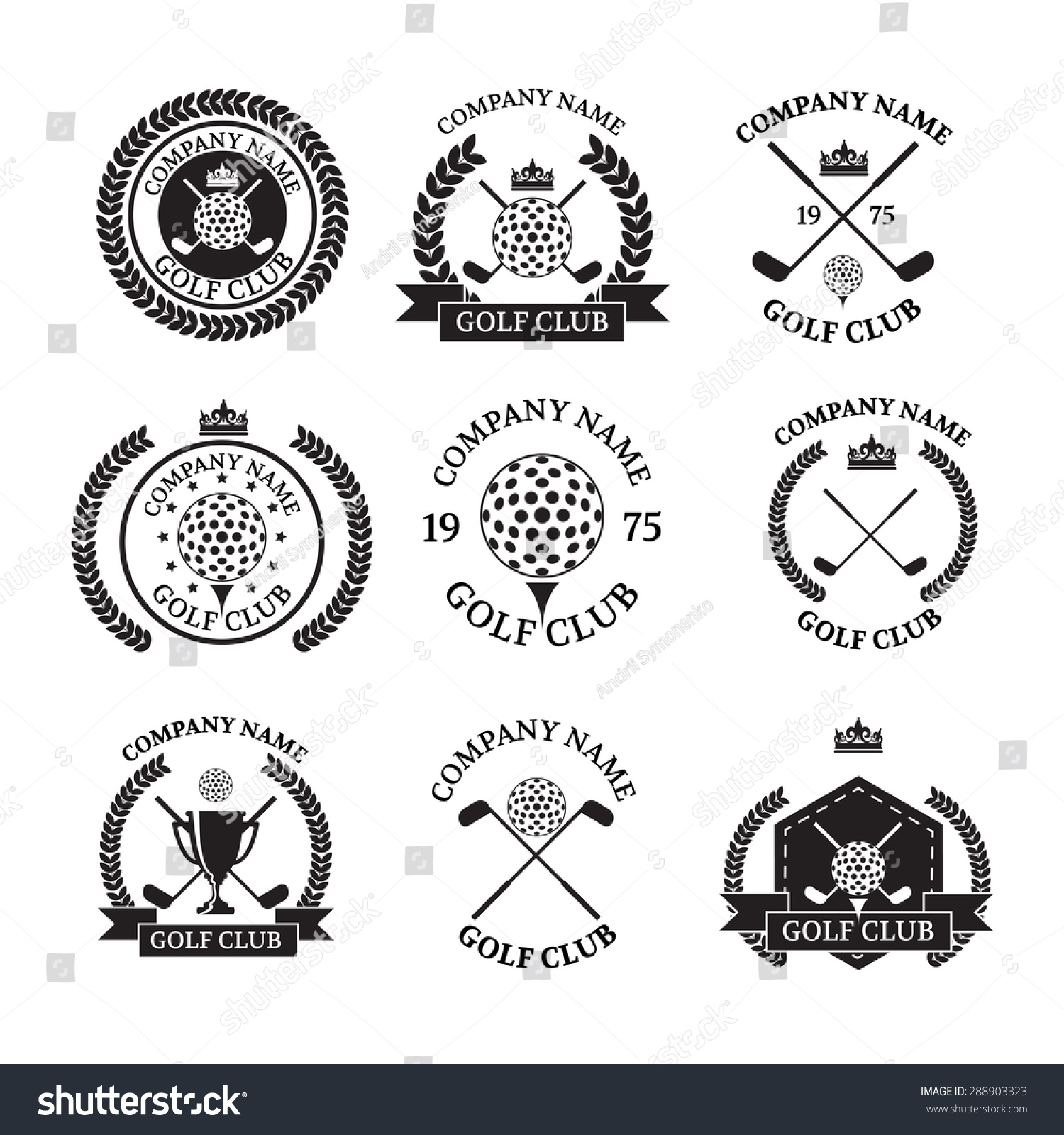 Golf Club Logos Set Of Templates.Vector Logotype Design. - 288903323 ...