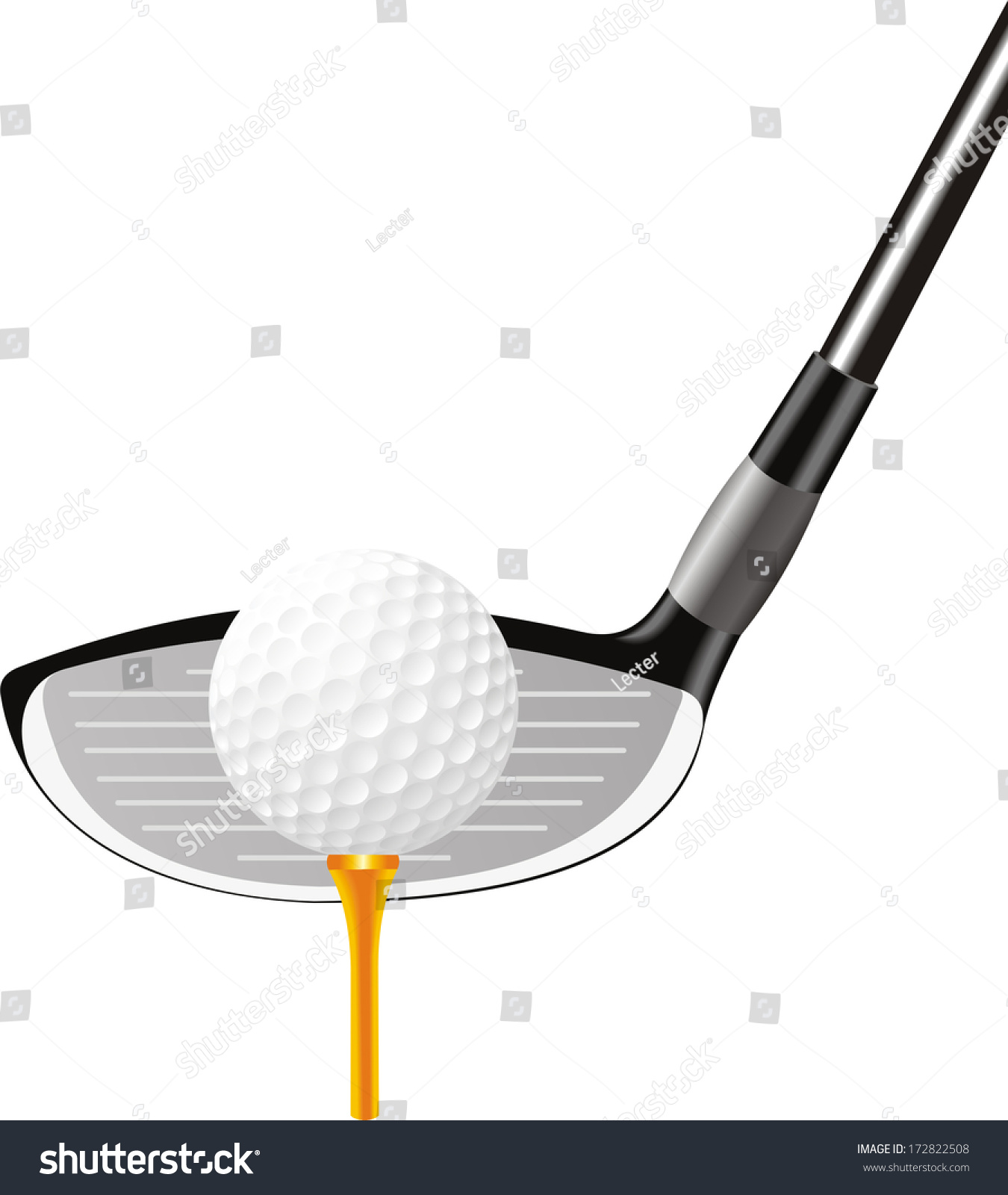 golf ball on tee with club clip art preview