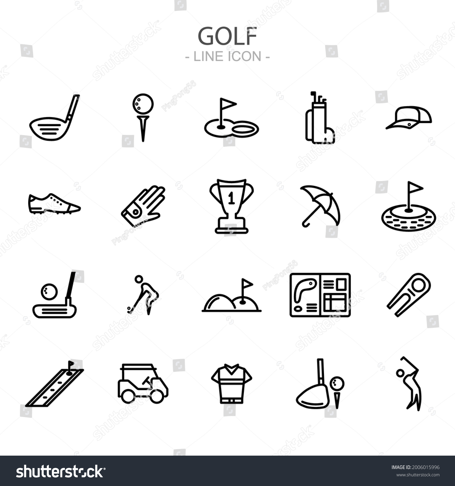 SVG of Golf , Equipment , Sport vector thin line icons set. Vector illustration svg