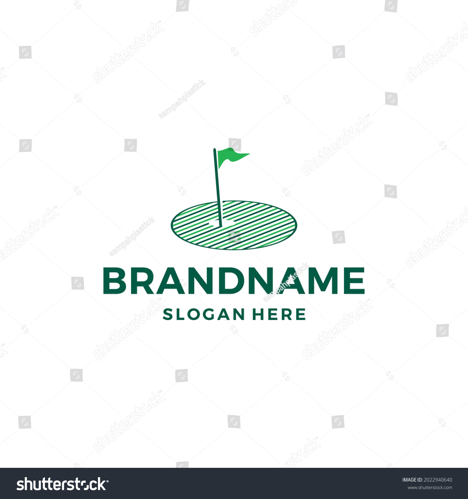 Golf Flag Logo Design Vector Illustration Stock Vector (Royalty Free ...