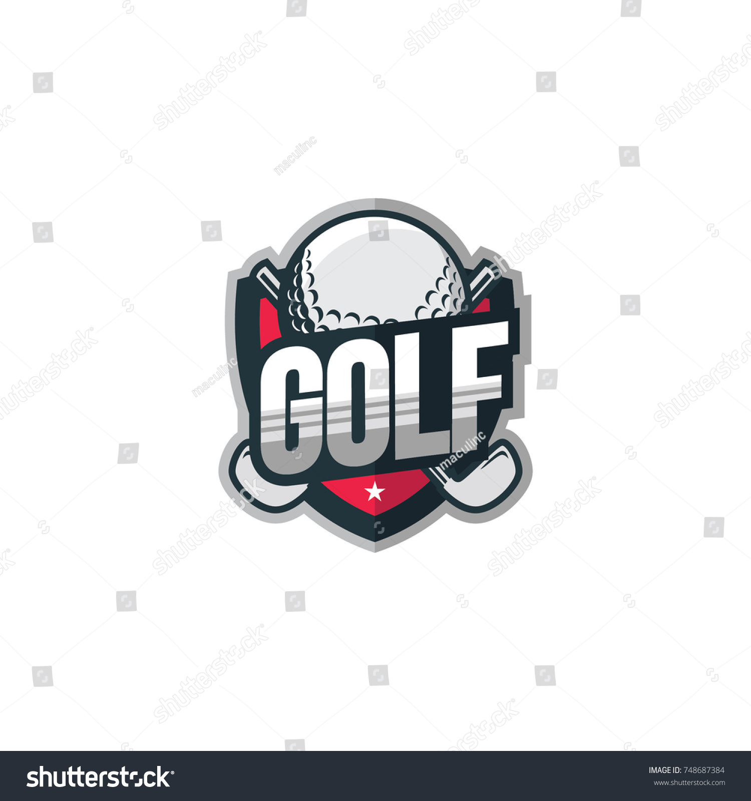 Golf Sport Logo Element Vector Stock Vector (Royalty Free) 748687384