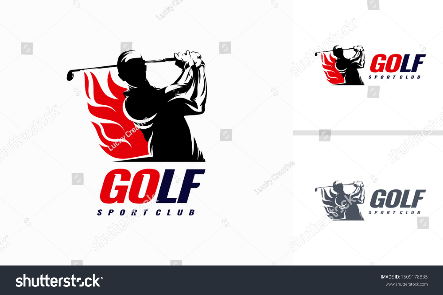 Golf Sport Silhouette Logo Design Template Stock Vector (Royalty Free ...