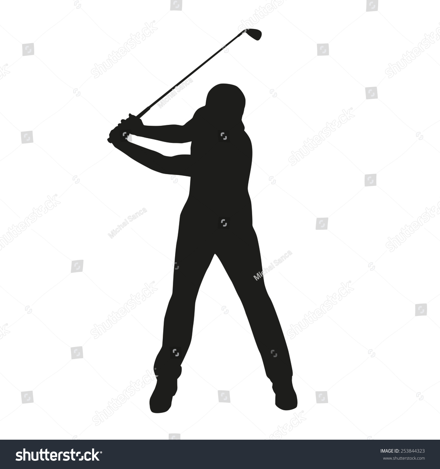 Golf Swing Isolated Vector Silhouette Stock Vector (Royalty Free ...