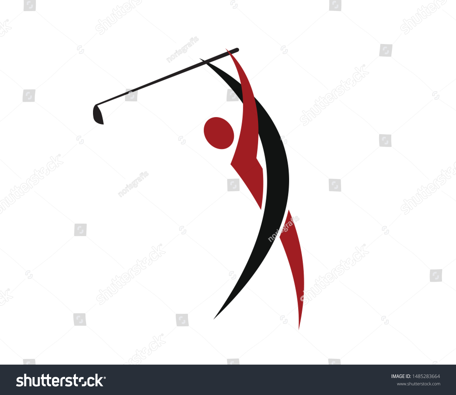 Golf Swing Mascot Logo Concept Stock Vector (Royalty Free) 1485283664 ...