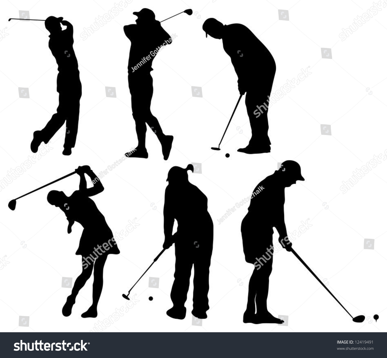 Golf Vectors - Silhouettes - 12419491 : Shutterstock