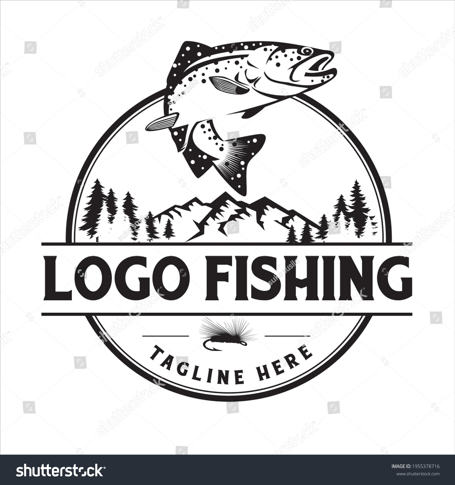 Gone Fishing Logo Vector Illustration Stock Vector (Royalty Free ...