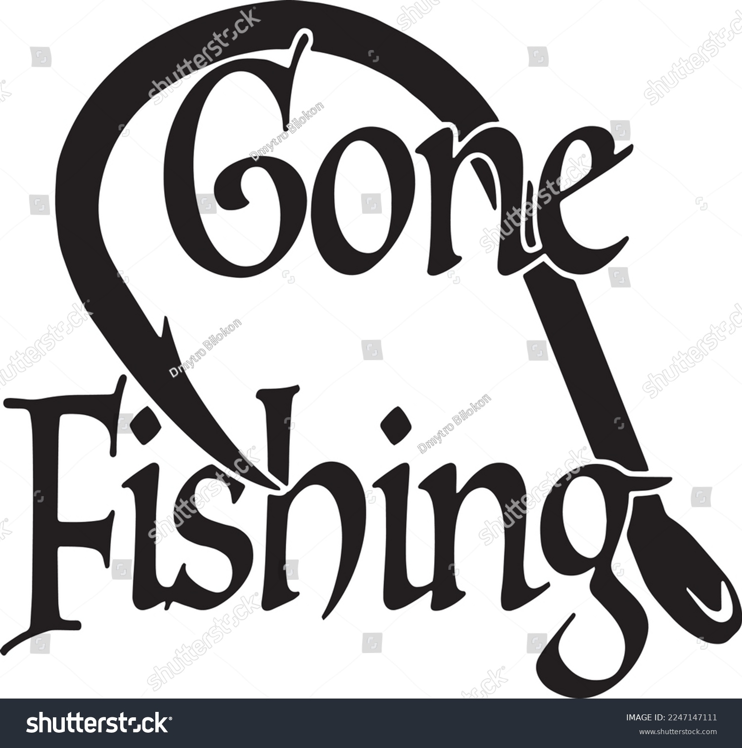 SVG of Gone fishing SVG. Hook Fishing, SVG Vector svg