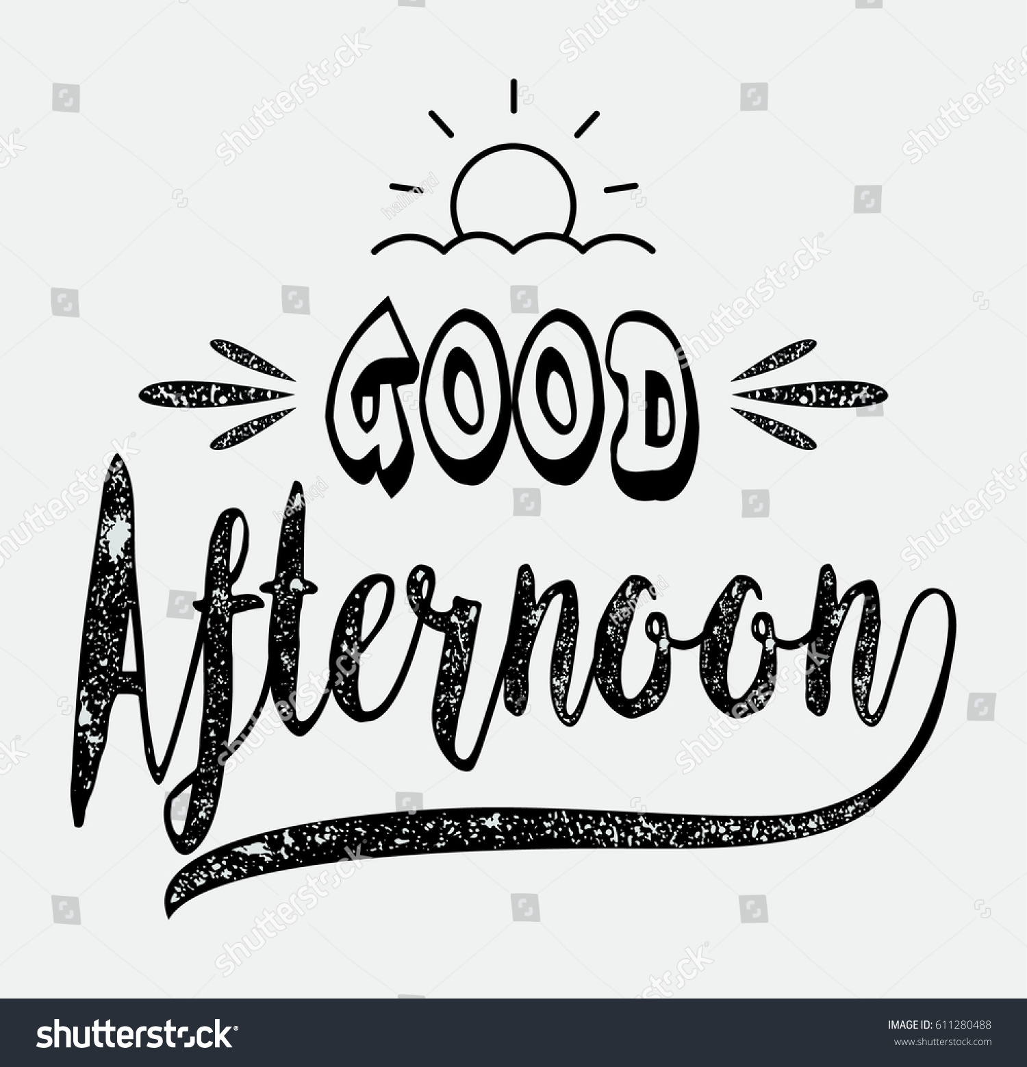 Good Afternoon Card Hand Drawn Lettering Stock Vector (Royalty Free ...