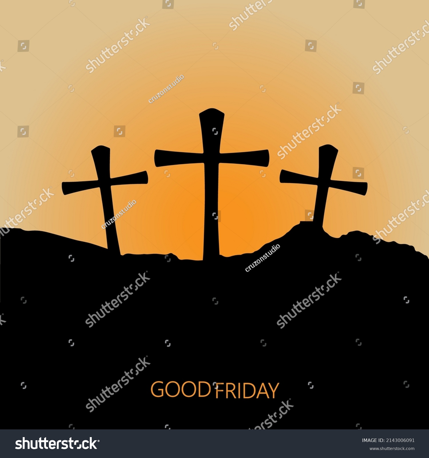 Good Friday Poster Design Vector Illustration Stock Vector (Royalty ...