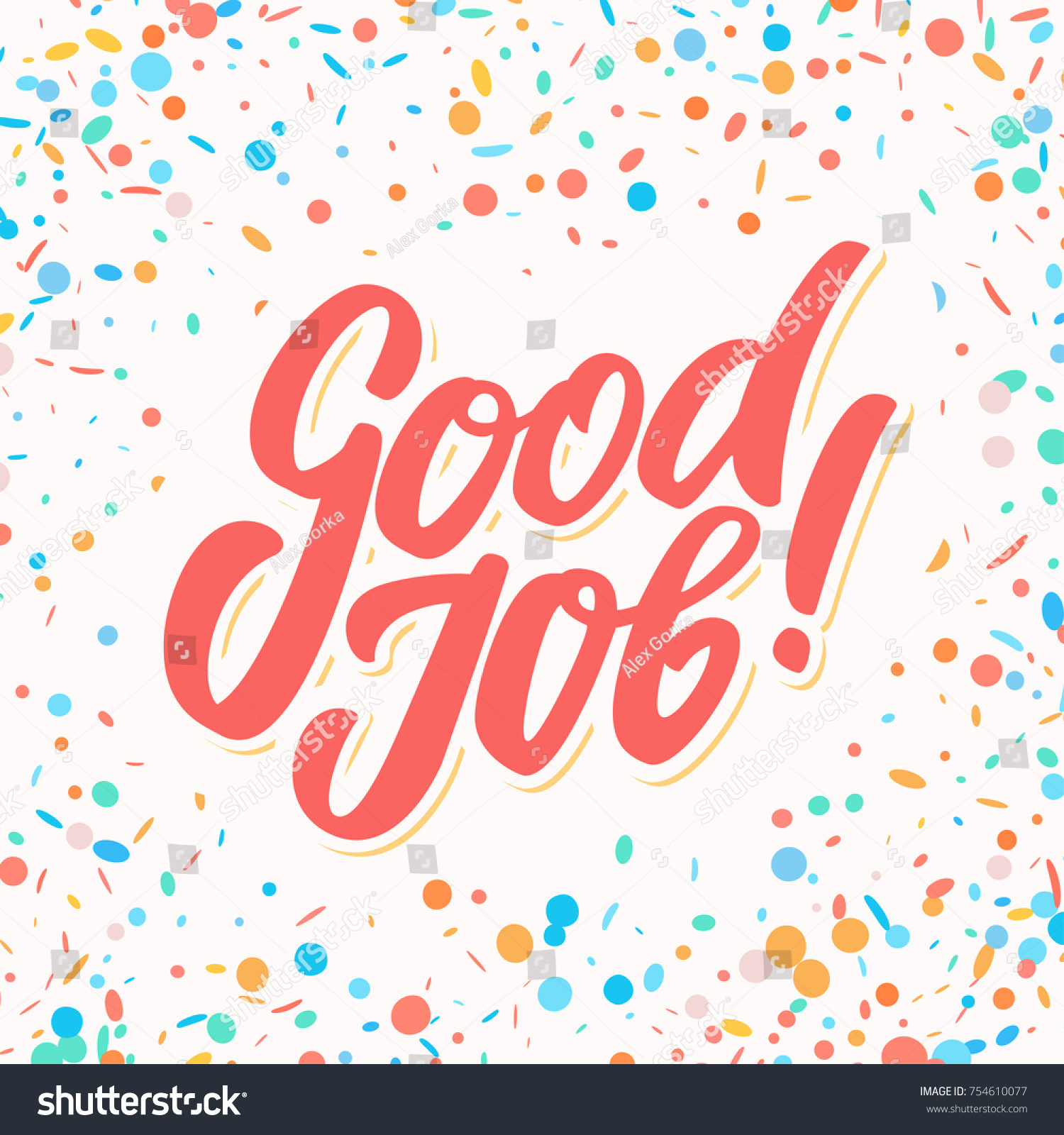 Good Job Greeting Card Stock Vector (Royalty Free) 754610077