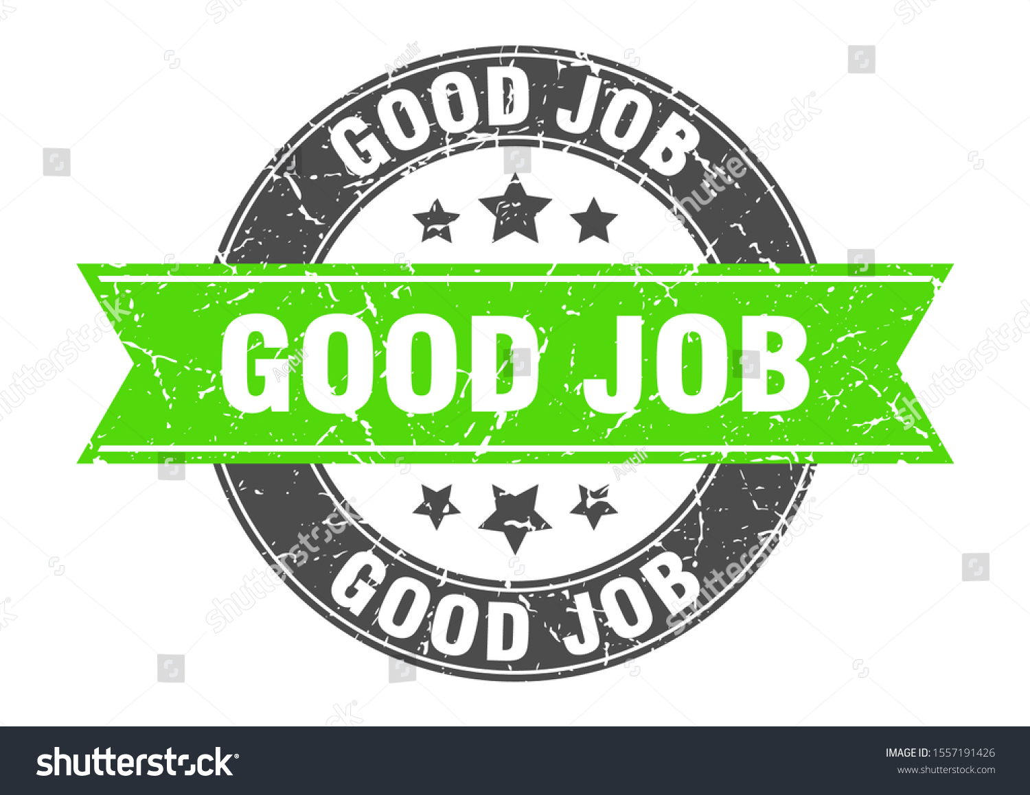 Good Job Round Stamp Green Ribbon Stock Vector (Royalty Free ...