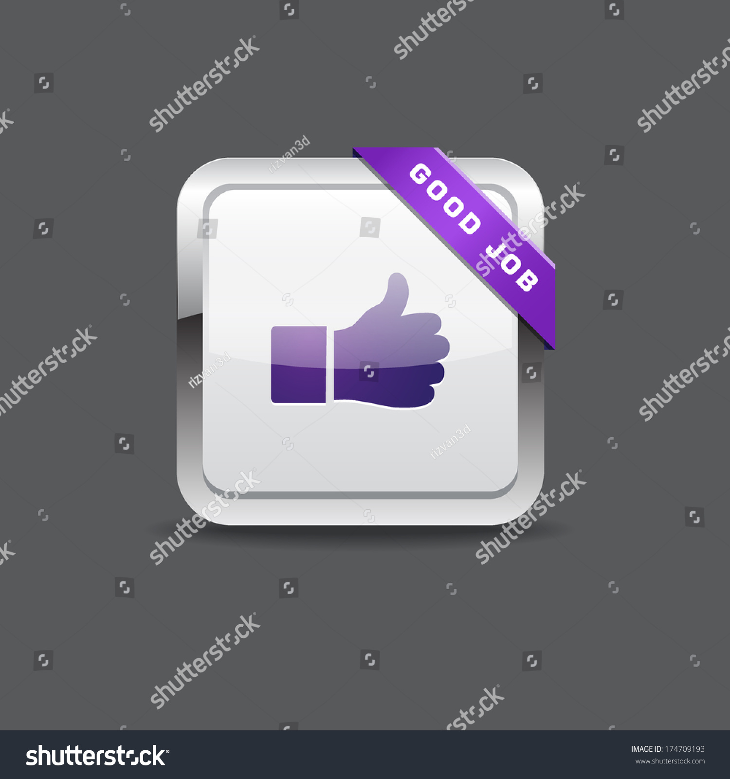 Good Job Thumbs Vector Icon Button: vector de stock (libre de regalías ...