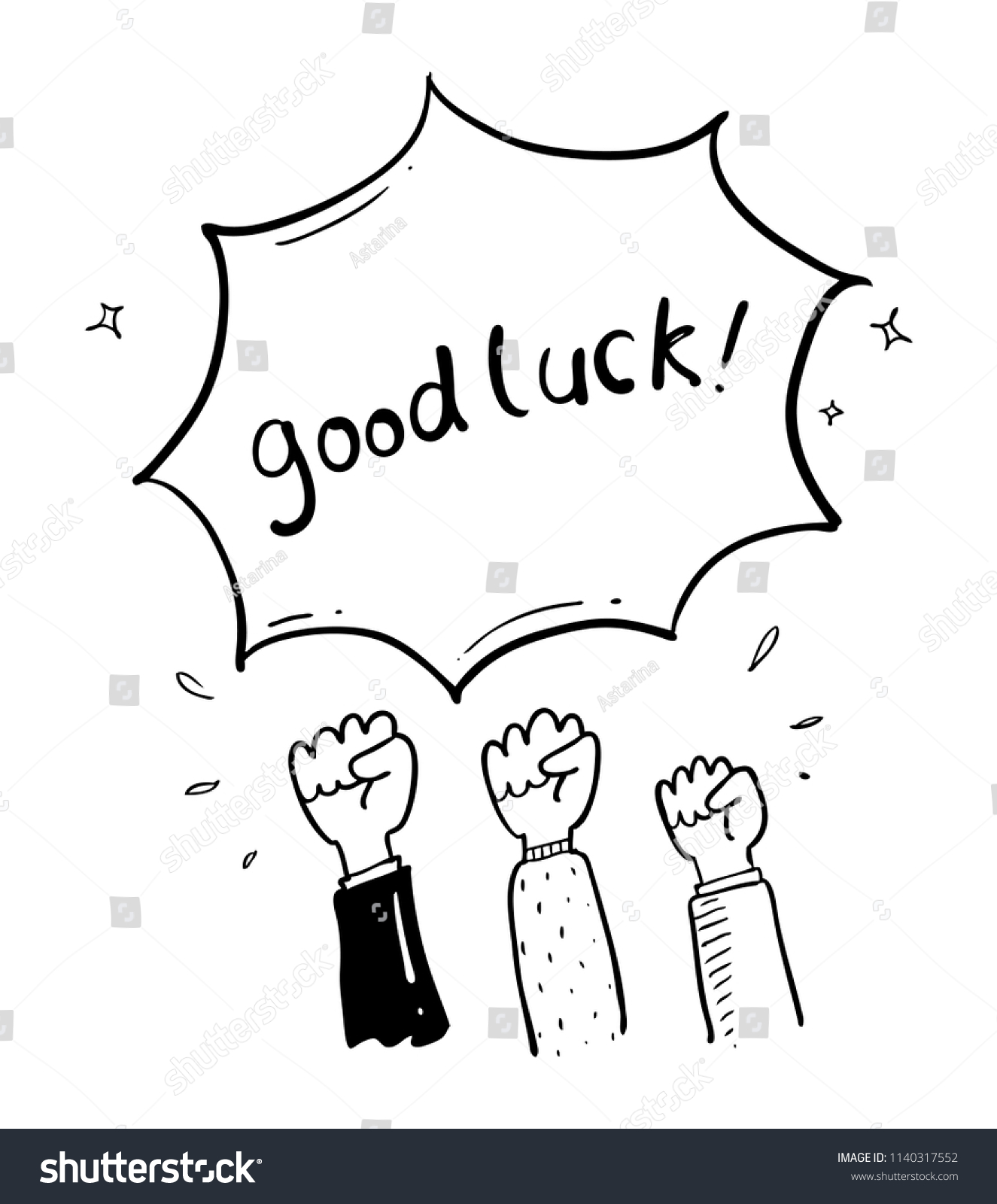 Good Luck Drawing vector de stock (libre de regalías) 1140317552