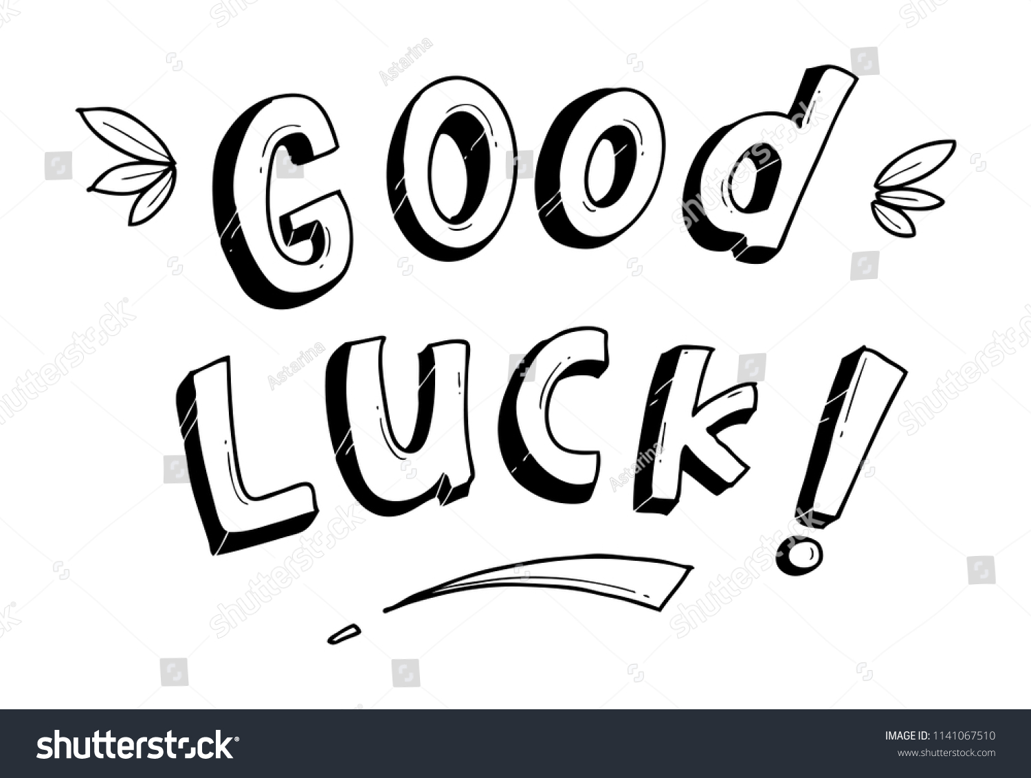 Good Luck Greeting Sketch Stock Vector (Royalty Free) 1141067510