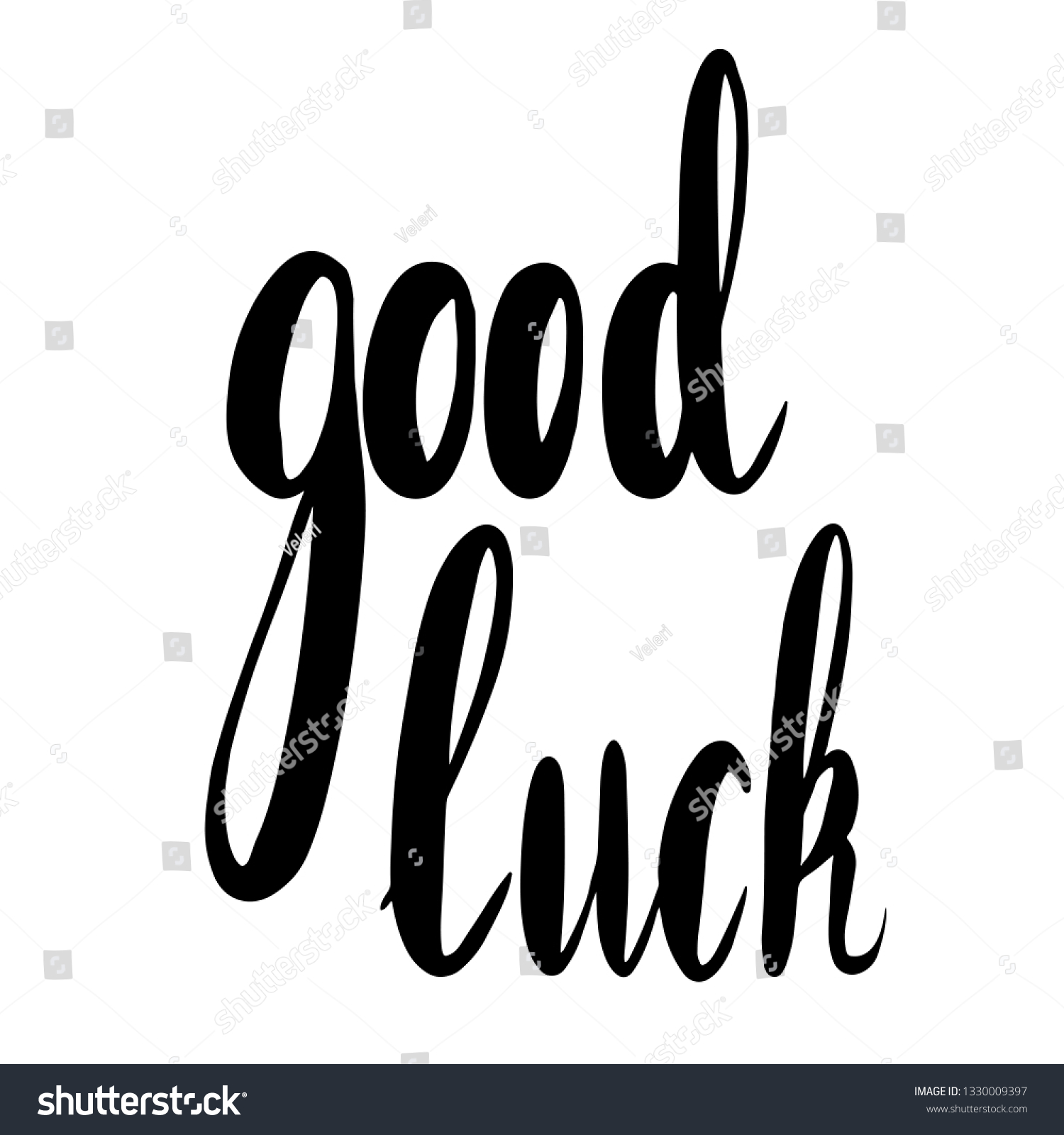 Good Luck Hand Drawn Lettering Brush Stock Vector (Royalty Free ...