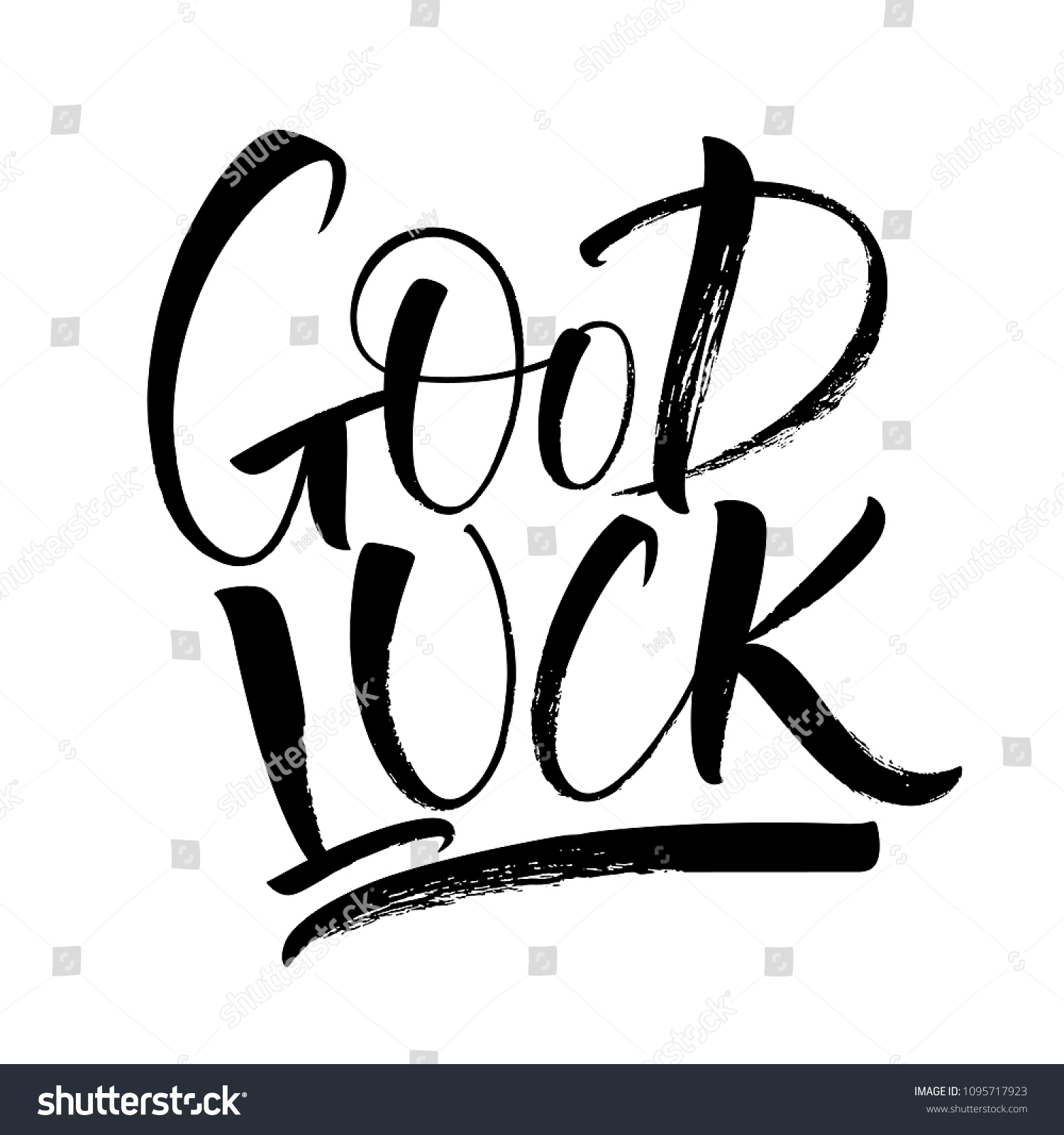 Good Luck Lettering Handwritten Modern Calligraphy Stock Vector ...