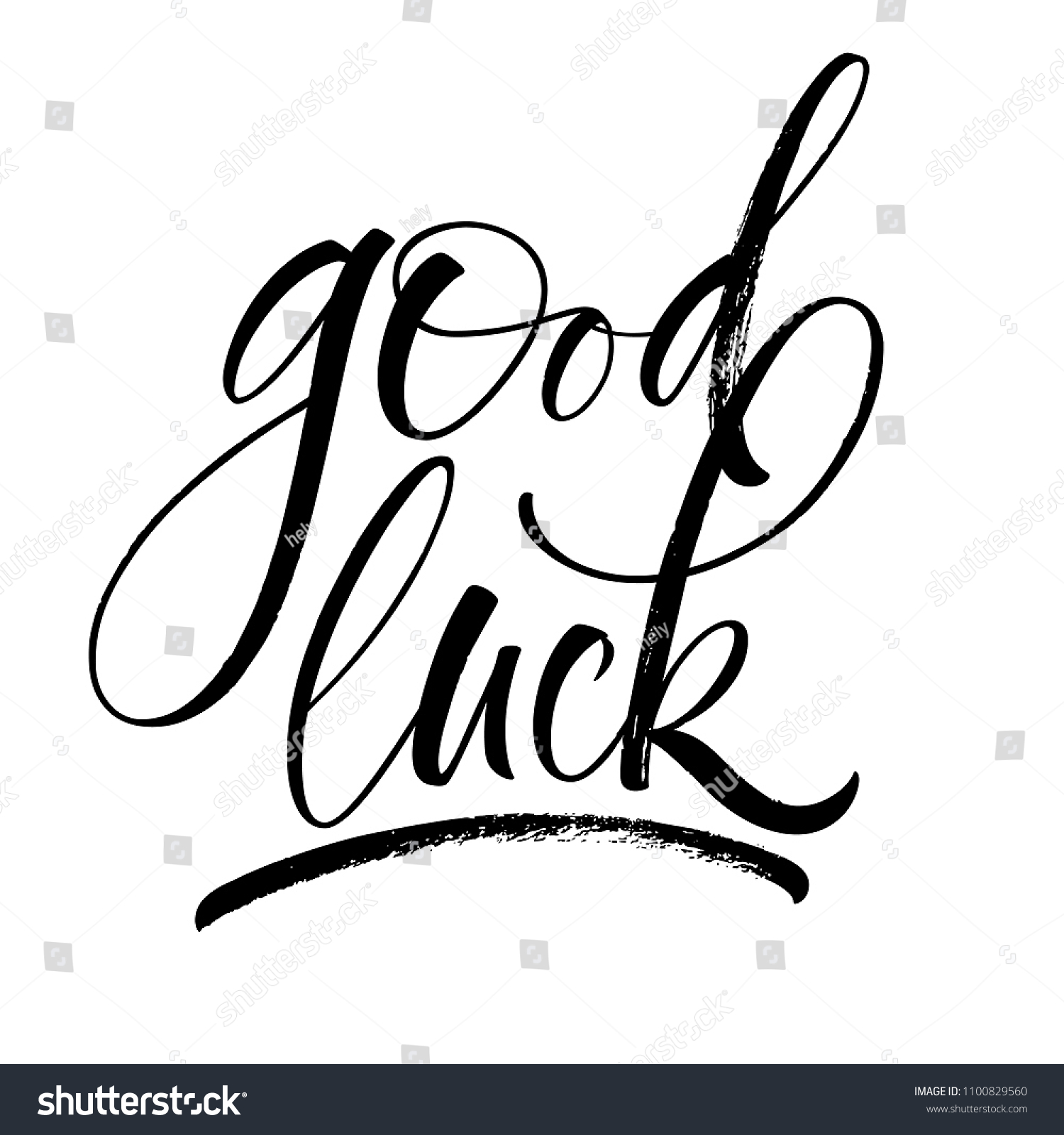 Good Luck Lettering Handwritten Modern Calligraphy Stock Vector 