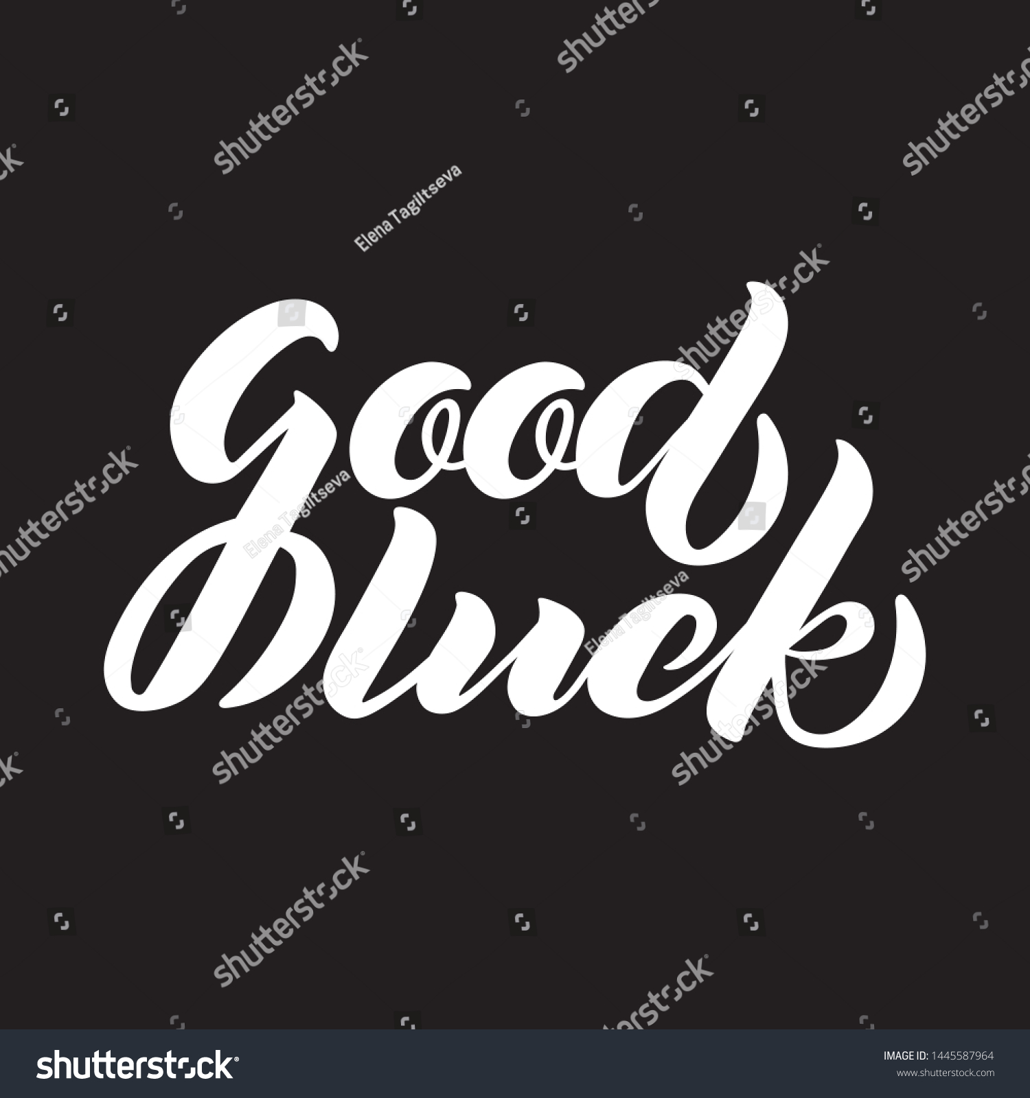 Good Luck Lettering Handwritten Modern Calligraphy Stock Vector 