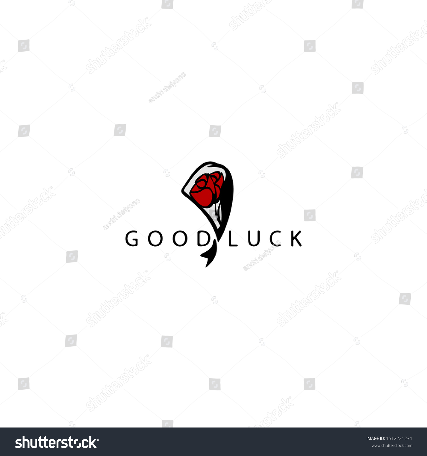 Good Luck Rose Bucket Concept Initial Stock Vector (Royalty Free ...
