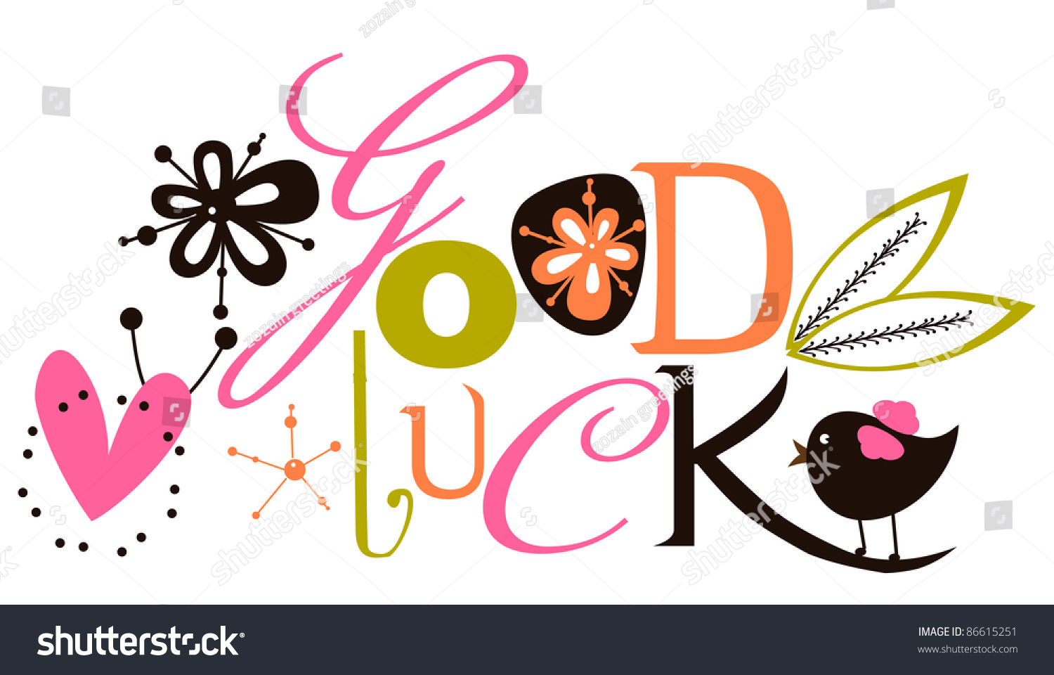 Good Luck Script Card Stock Vector 86615251 - Shutterstock Good Luck Script Card Stock Vector 86615251 - Shutterstock