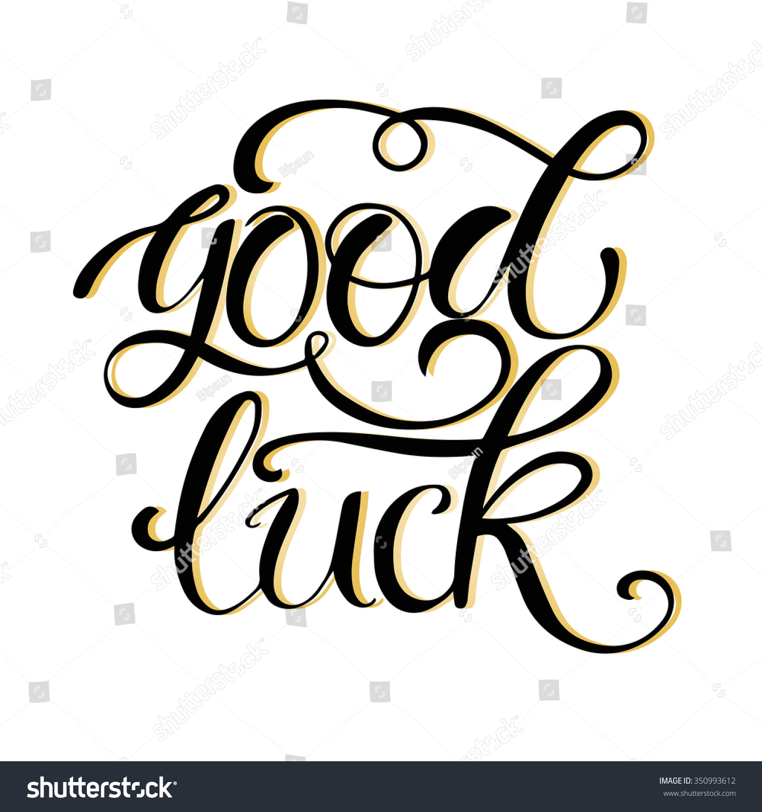 Good Luck Text Lettering For Invitation And Greeting Card, Prints And ...