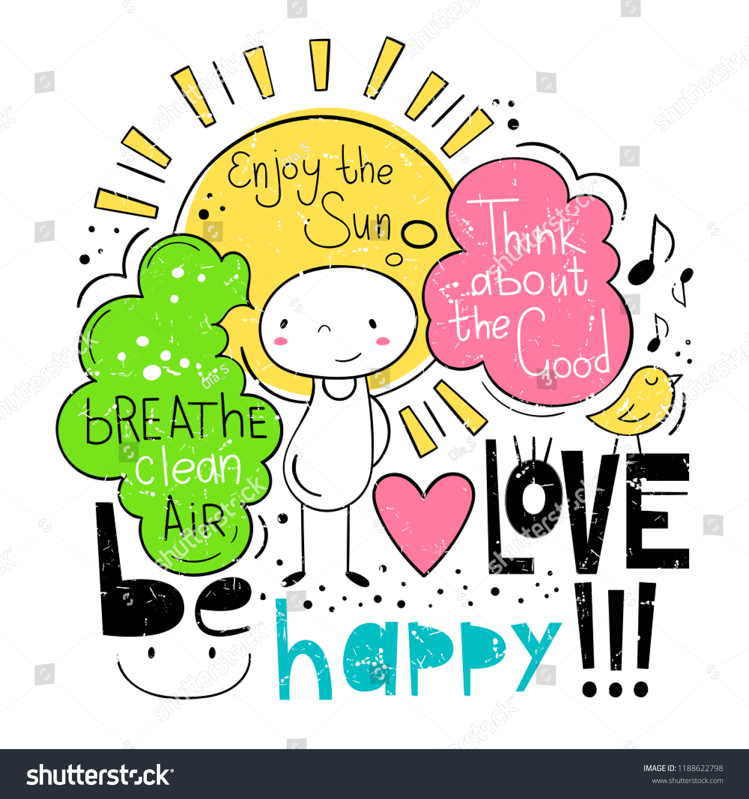 Good Mood Good Life Vector Illustration Stock Vector Royalty Free good-mood-good-life-vector-illustration-stock-vector-royalty-free