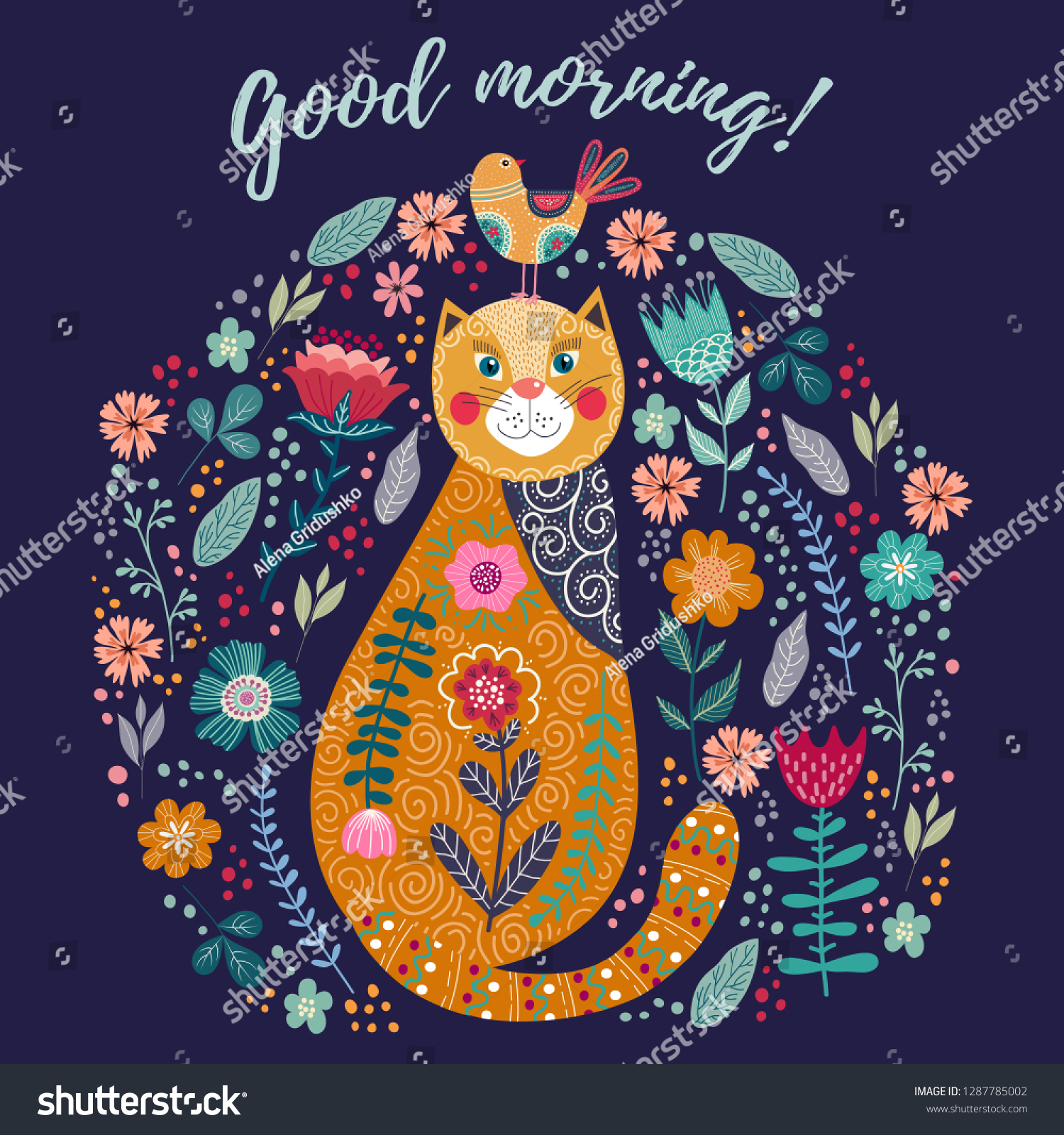 Good Morning Art Vector Colorful Illustration Stock Vector Royalty good-morning-art-vector-colorful-illustration-stock-vector-royalty