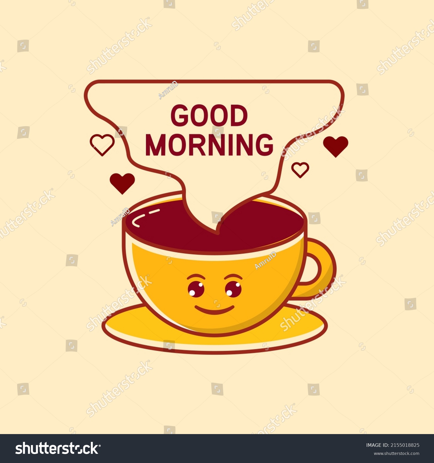 Good Morning Coffee Time Breakfast Cute Stock Vector (Royalty Free ...