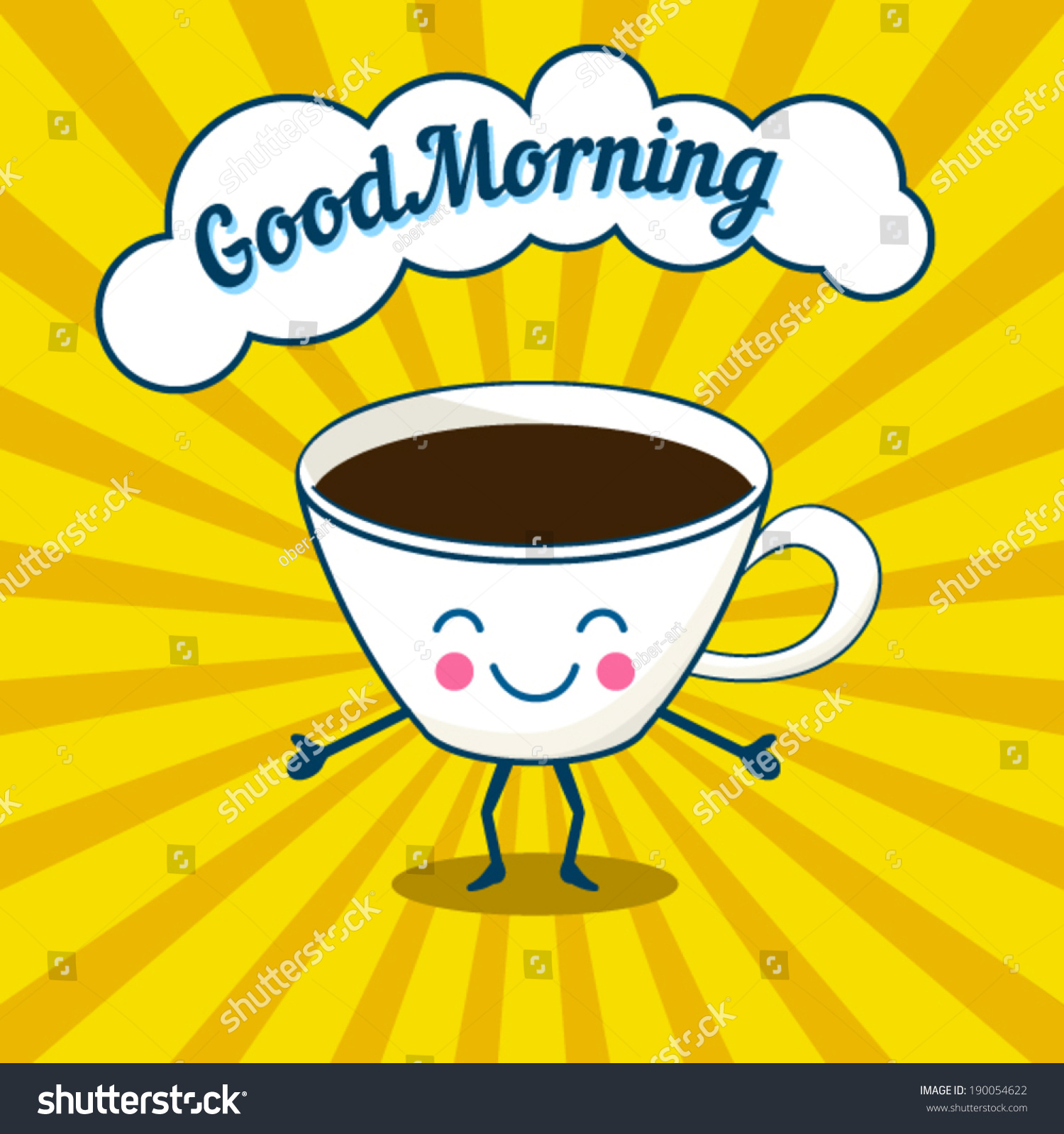 Good Morning Cup Illustration Cup Stock Vector (Royalty Free) 190054622 ...