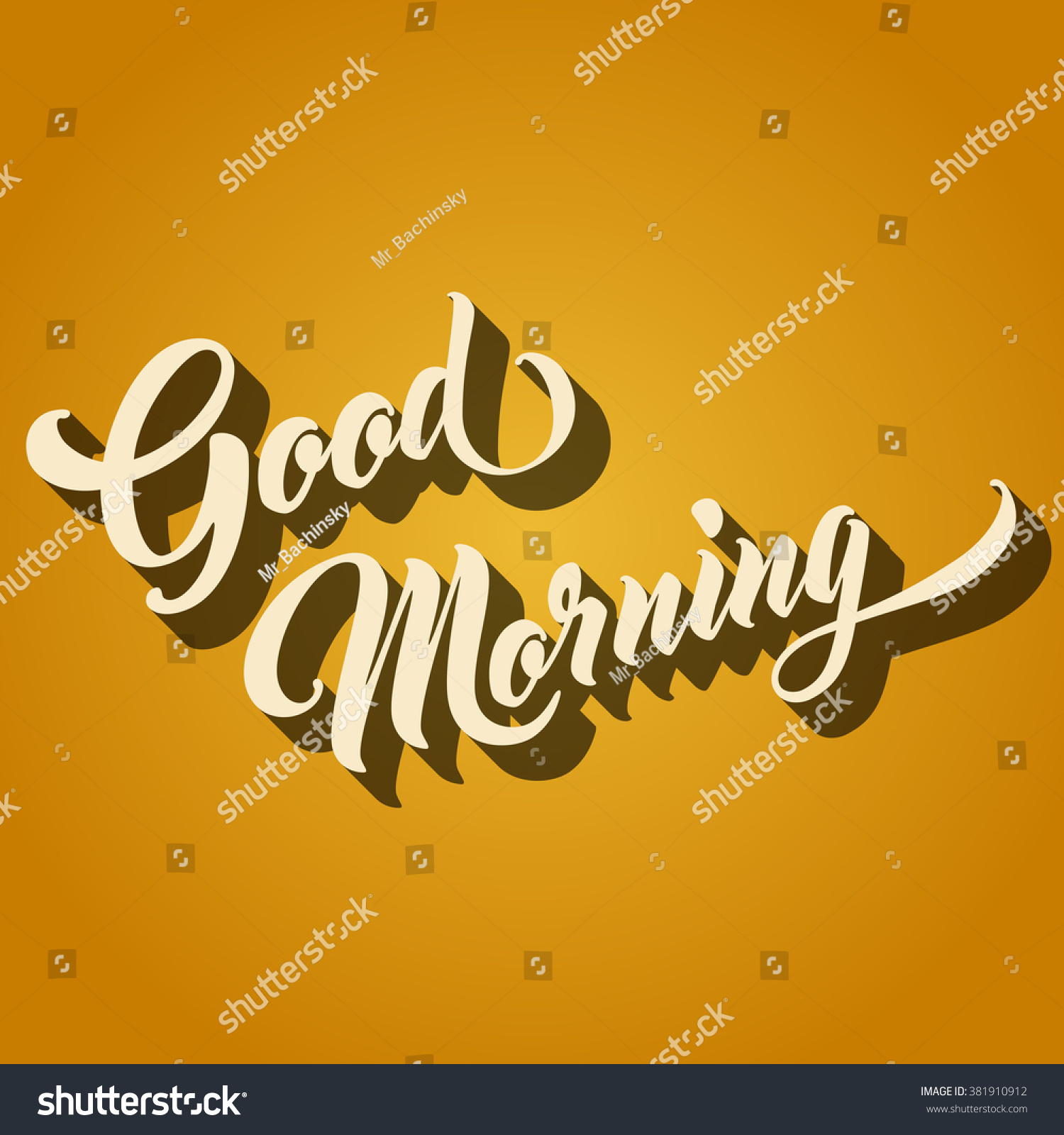 Good Morning Hand Lettering Handmade Vector Stock Vector (Royalty Free ...