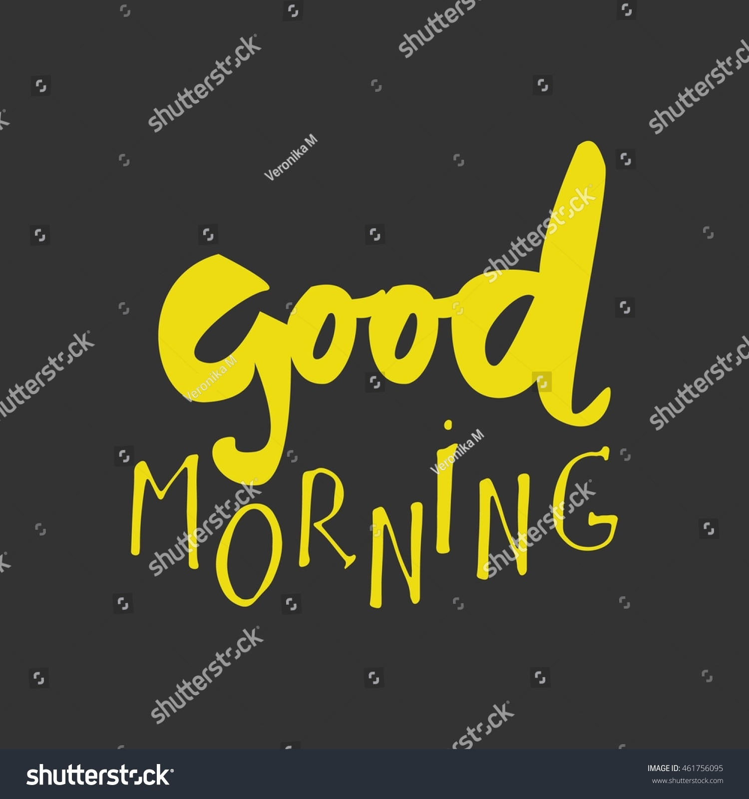 Good Morning Hand Lettering Illustration Stock Vector (Royalty Free ...