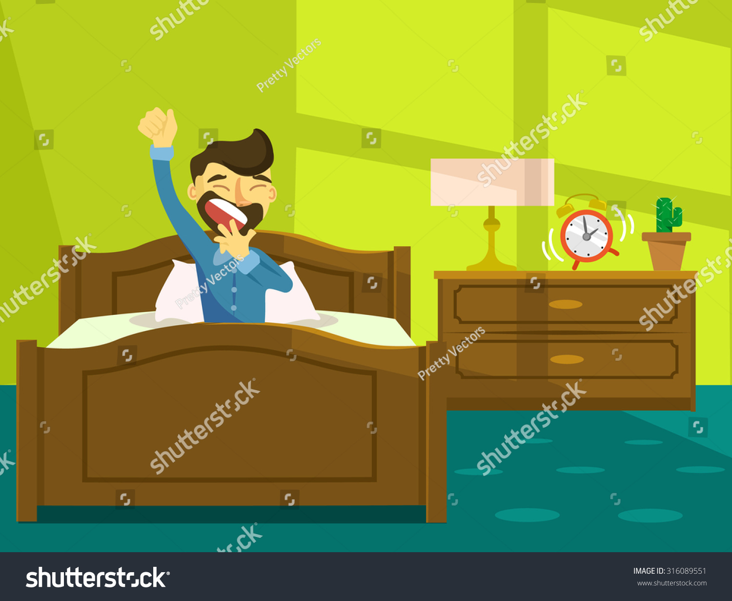 Good Morning. Vector Flat Illustration - 316089551 : Shutterstock