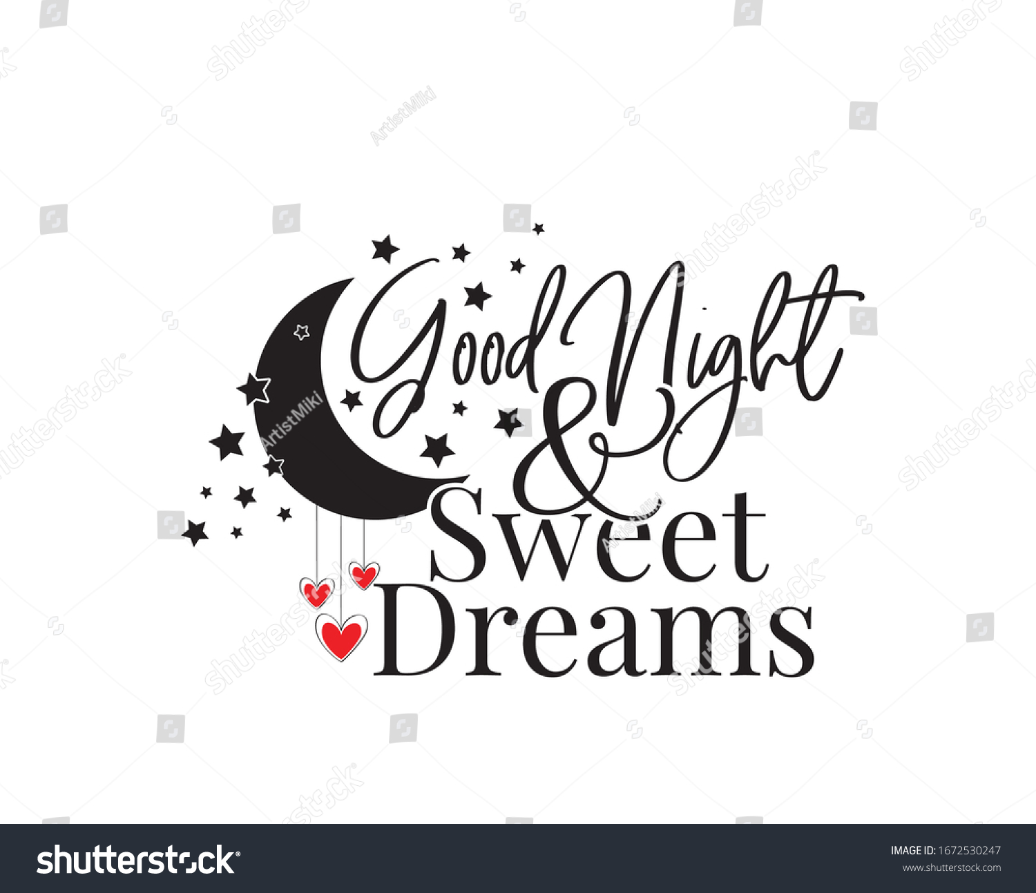 Good Night Sweet Dreams Vector Wording Stock Vector (Royalty Free ...