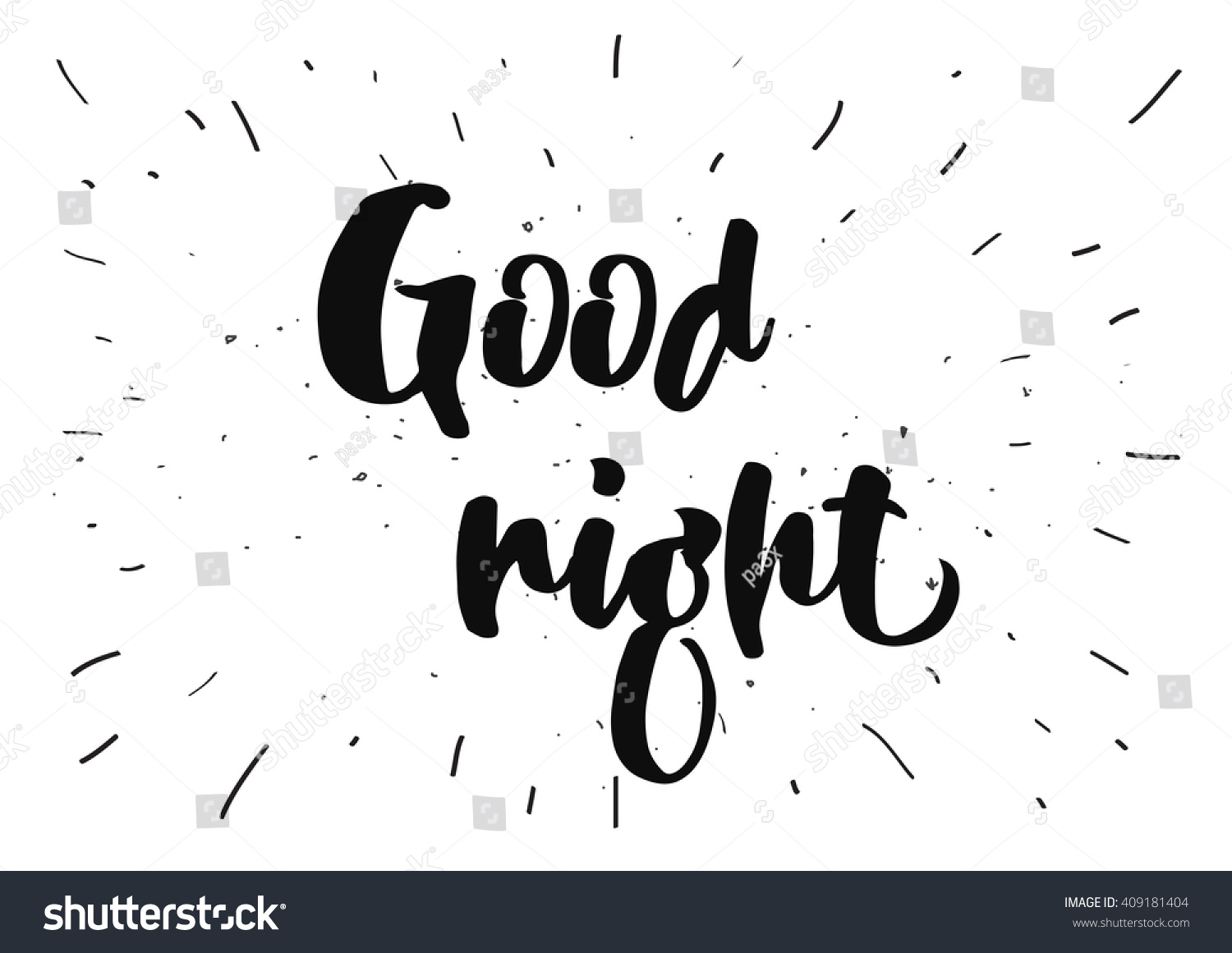 Good Night Inscription Greeting Card Calligraphy Stock Vector 409181404 ...